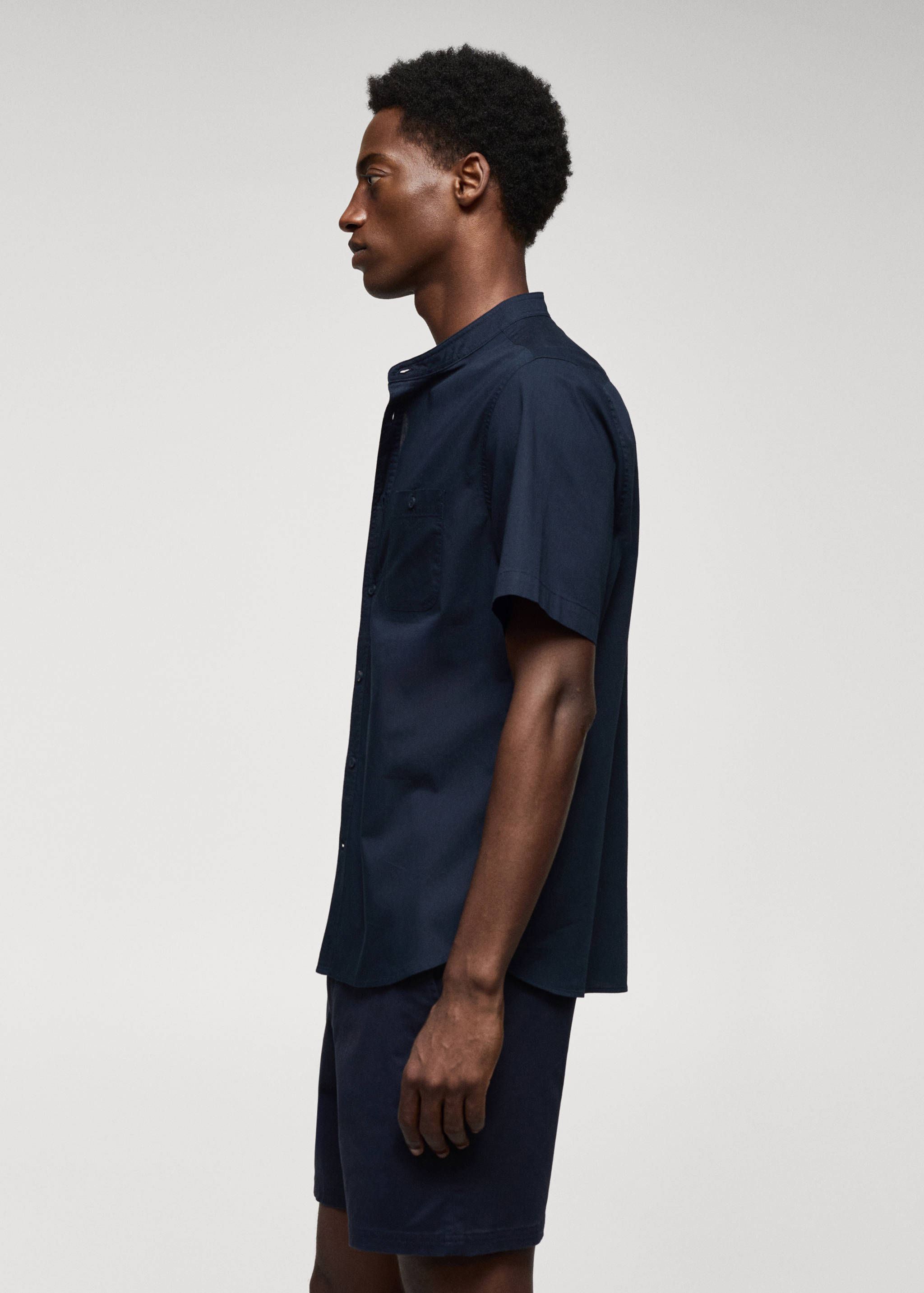 100% cotton mandarin collar shirt - Details of the article 2