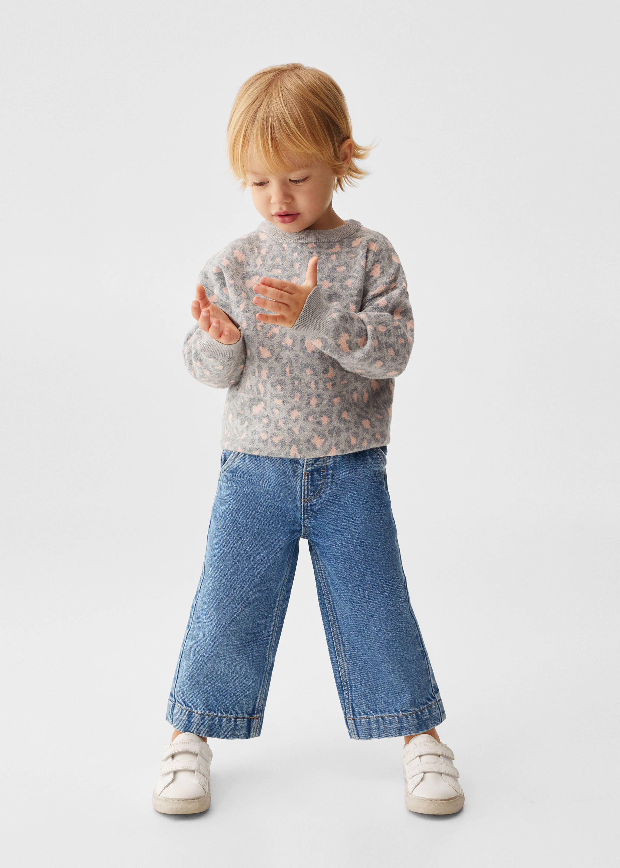 Pull Fille George – Gris Imprimé Animal – Taille 2-3 Ans – Coton – Occasion