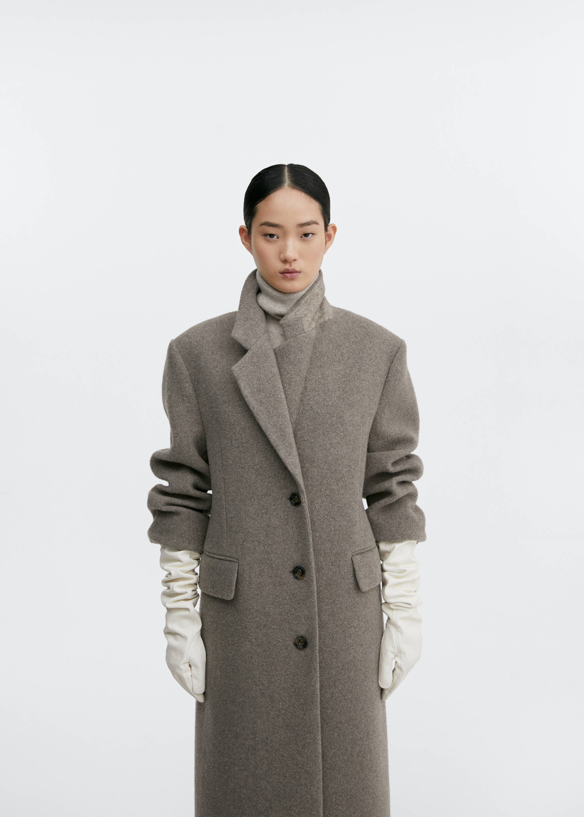 Lange handschoenen met leer - Overzichtstekening