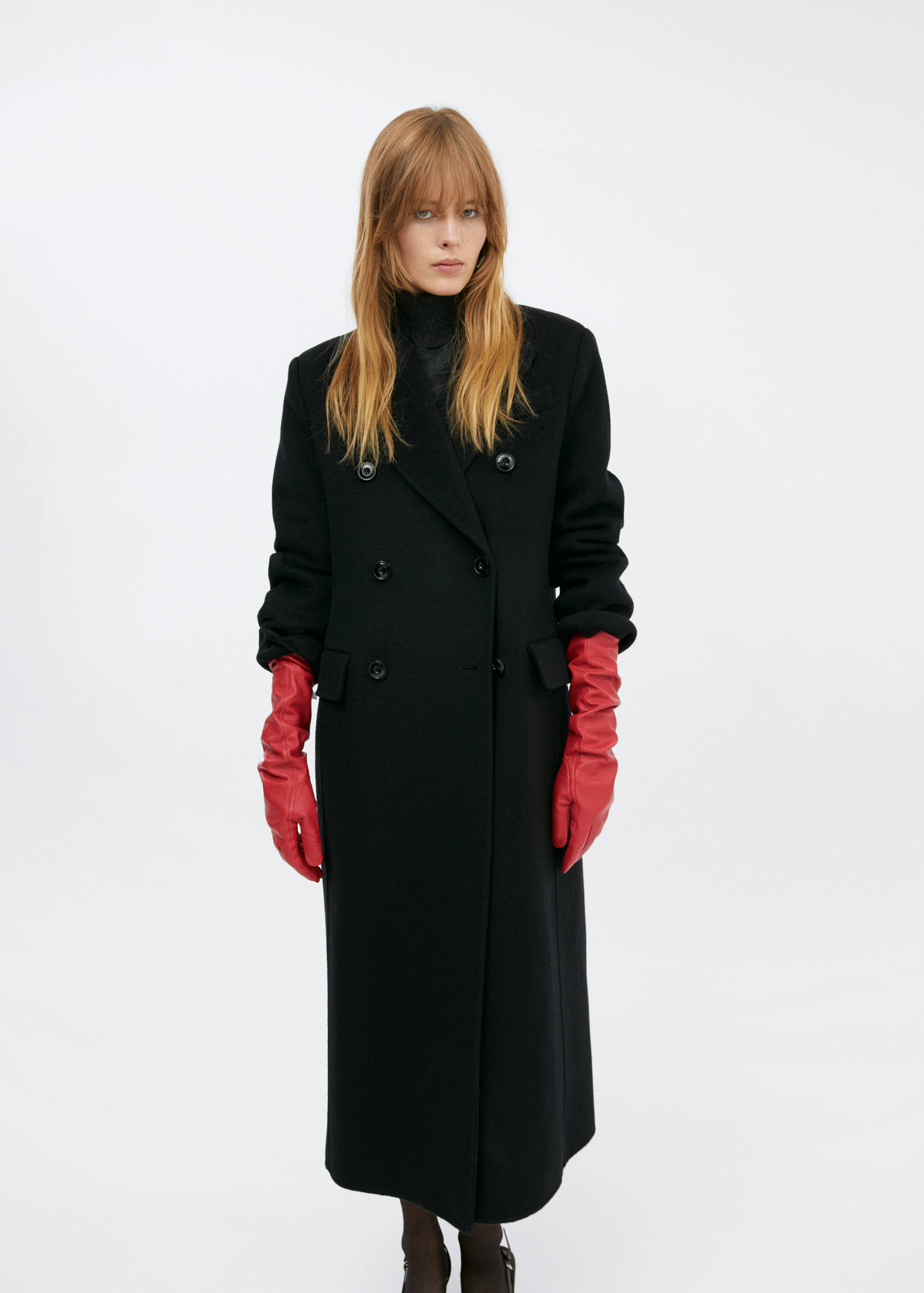 Lange handschoenen met leer - Overzichtstekening