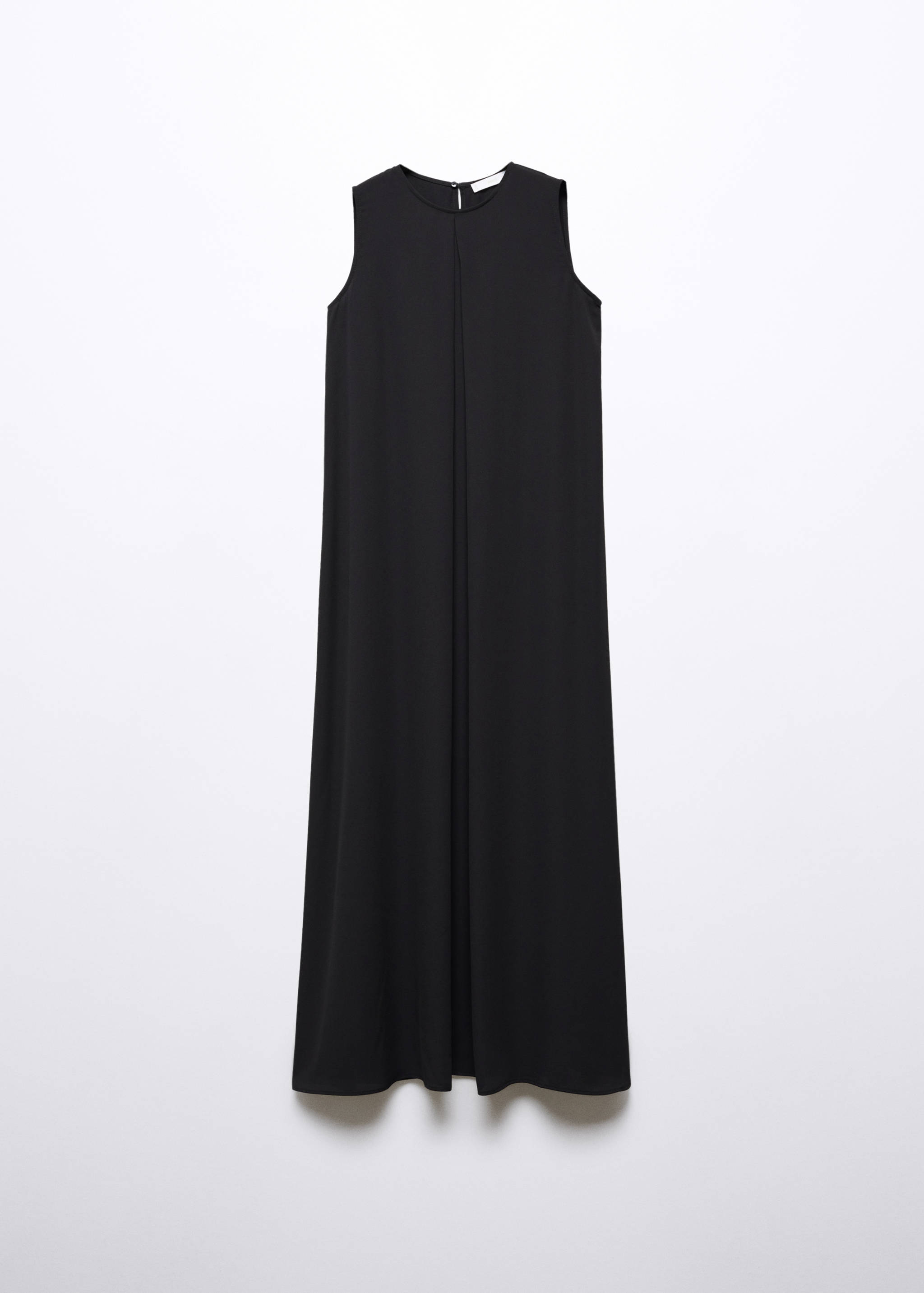 褶皱细节长款连衣裙 - null