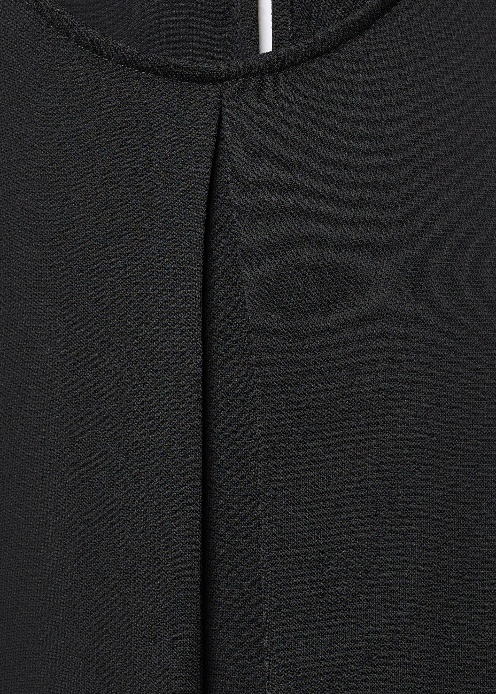 褶皱细节长款连衣裙 - null