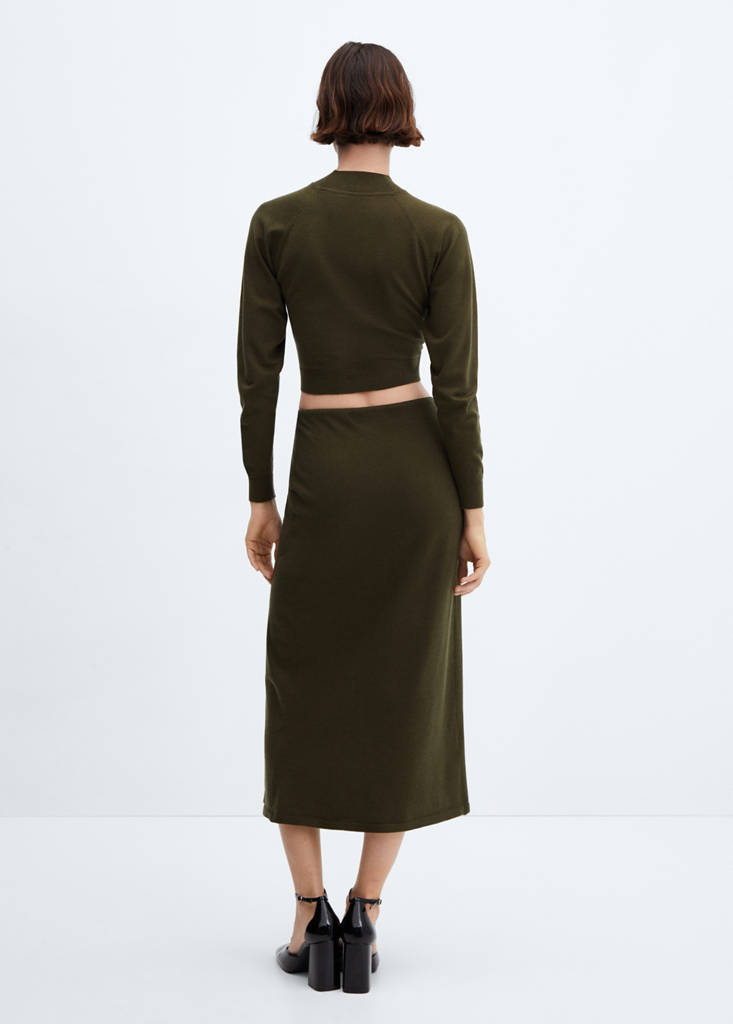 Knit wrap skirt — Khaki