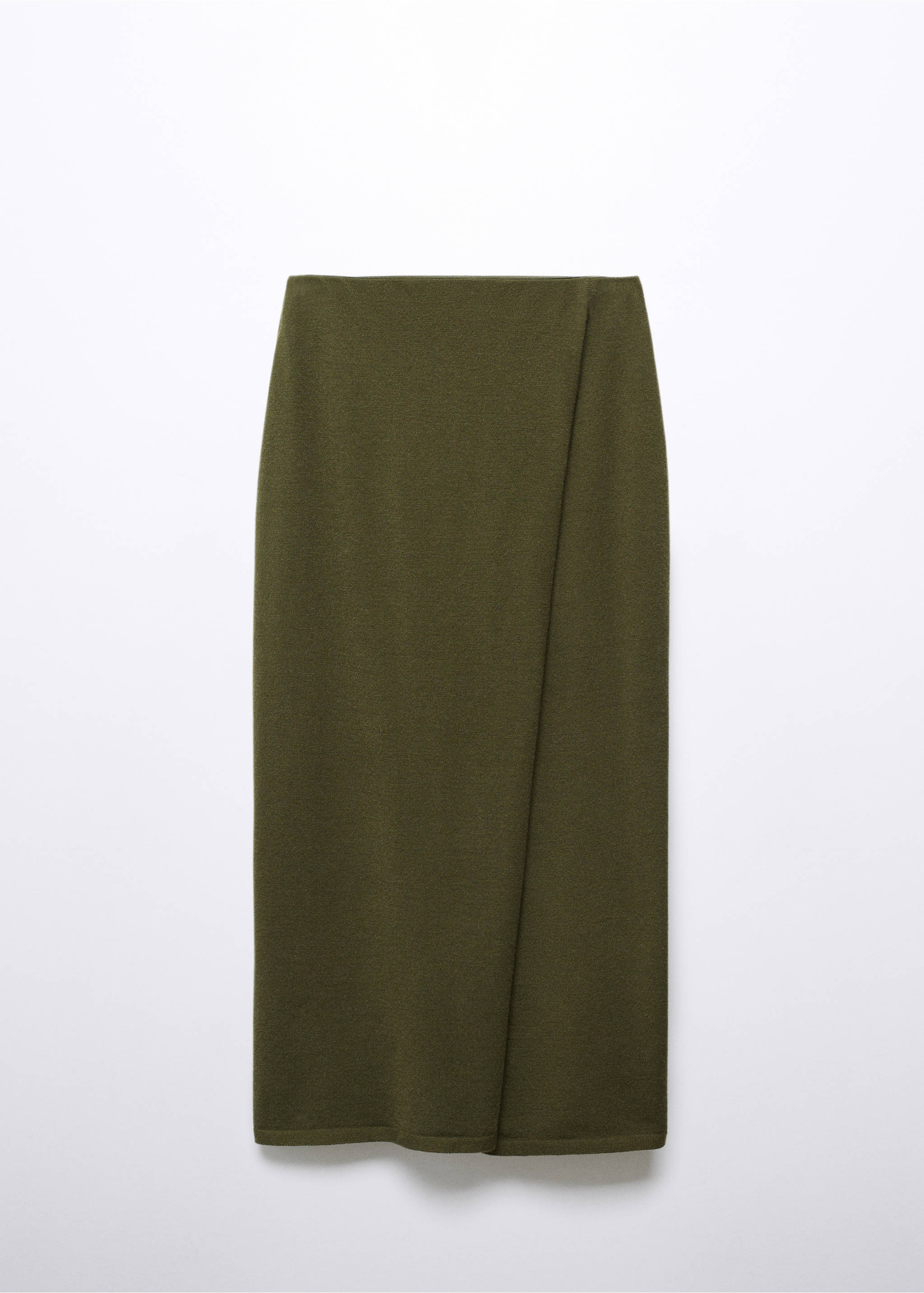 Knit wrap skirt - Article without model, Khaki. Ref: 57075794-00.