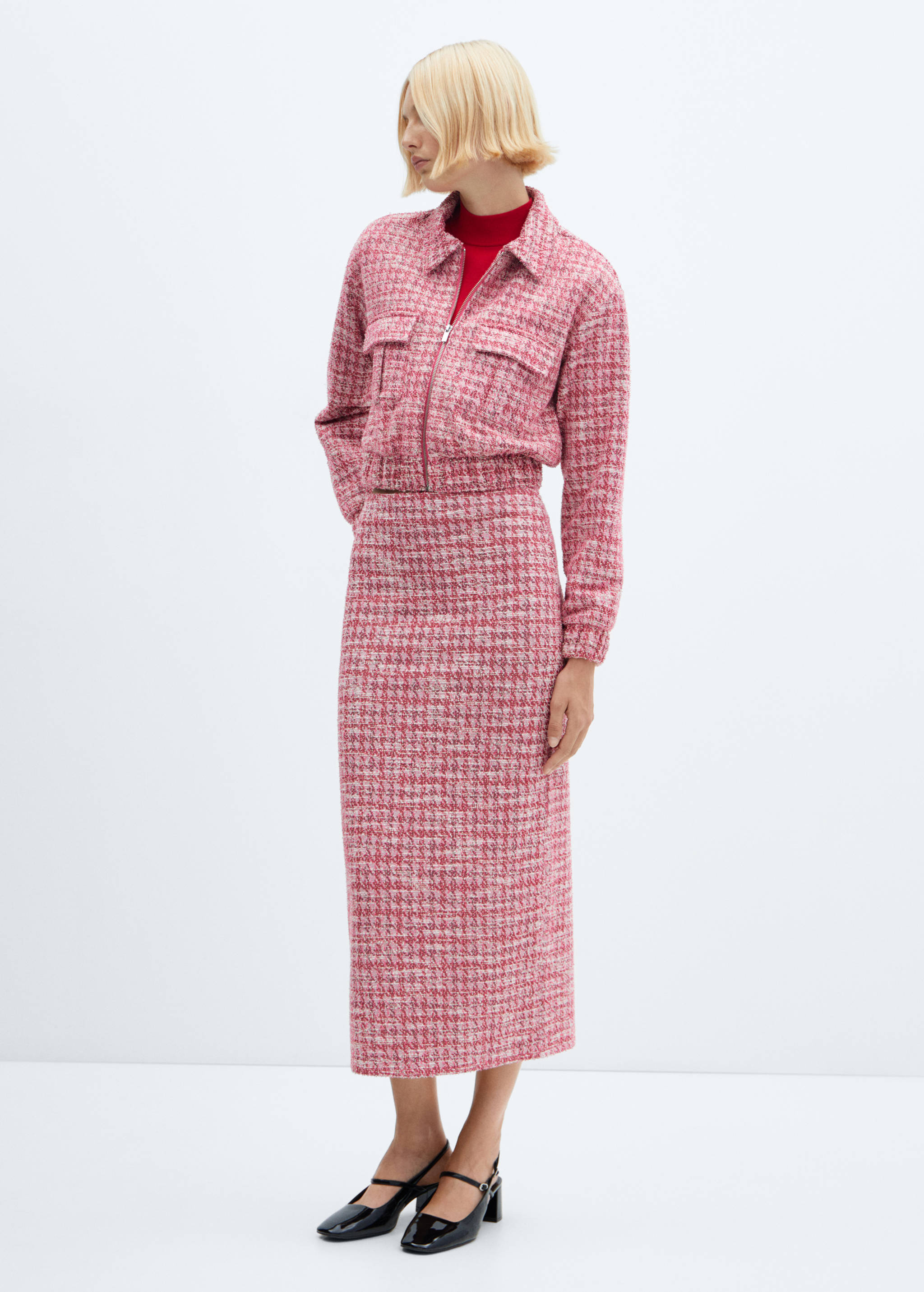 Houndstooth tweed skirt - General plane