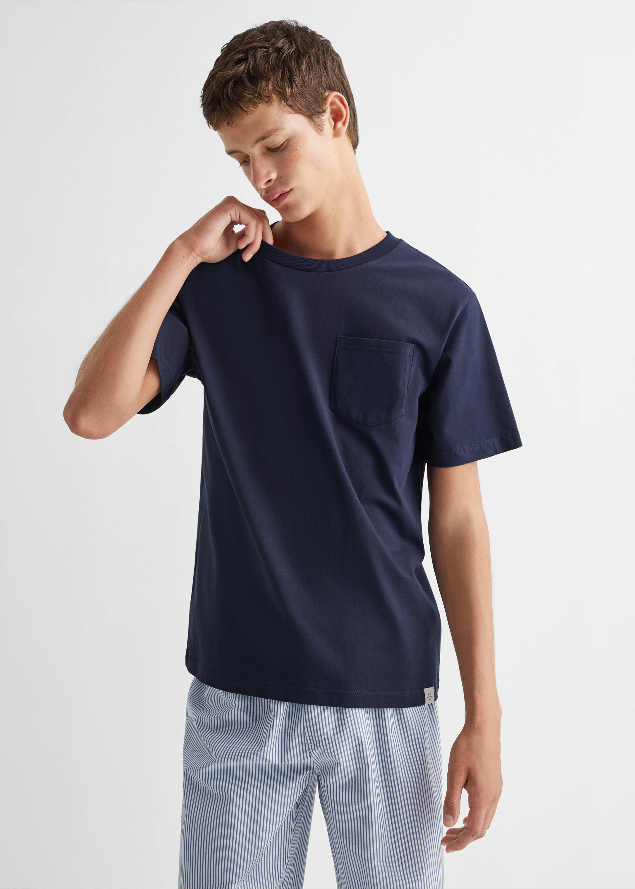 Striped long pyjamas - Medium plane, Dark Navy. Ref: 57075798-00.
