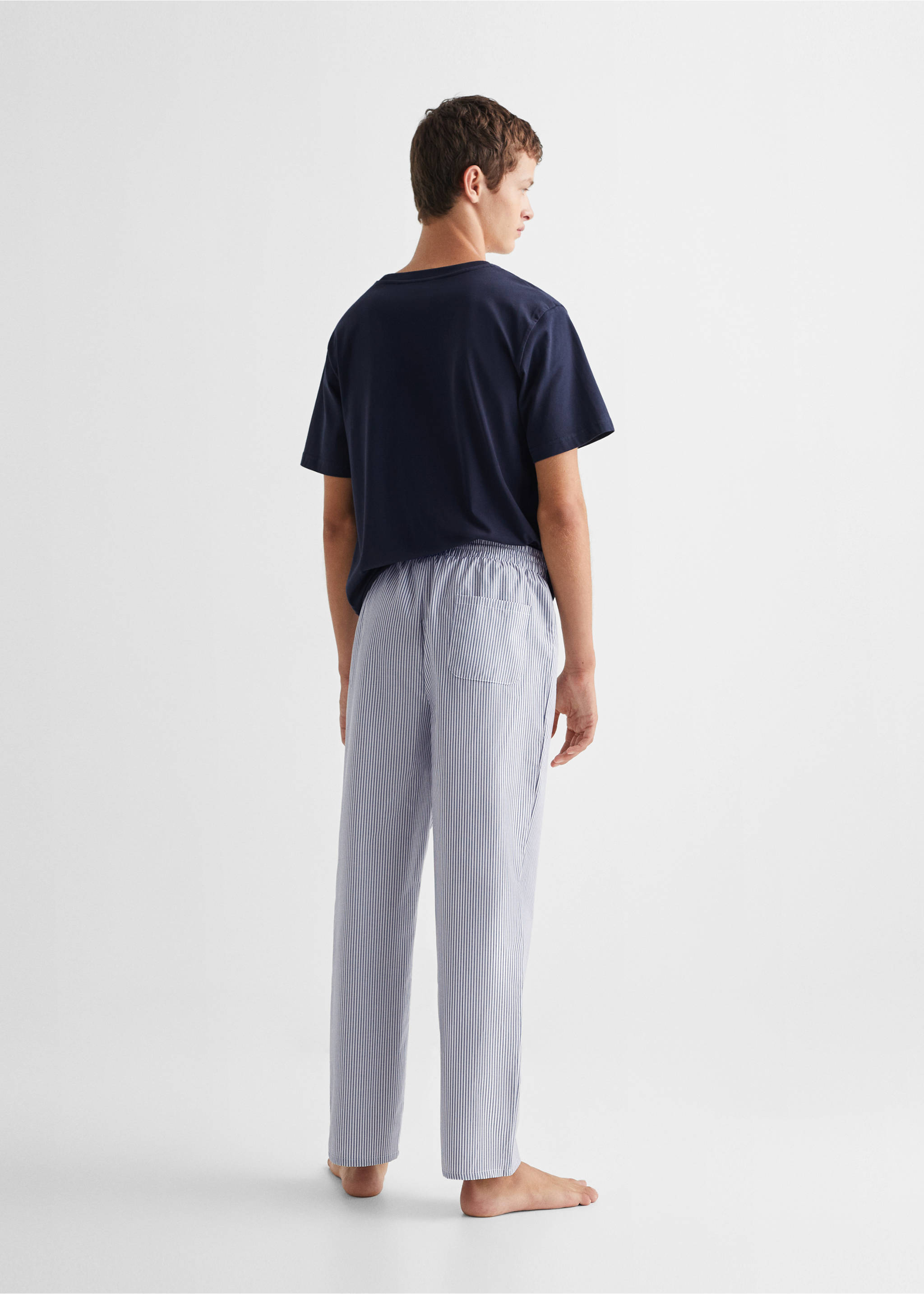 Striped long pyjamas - Reverse of the article, Dark Navy. Ref: 57075798-00.