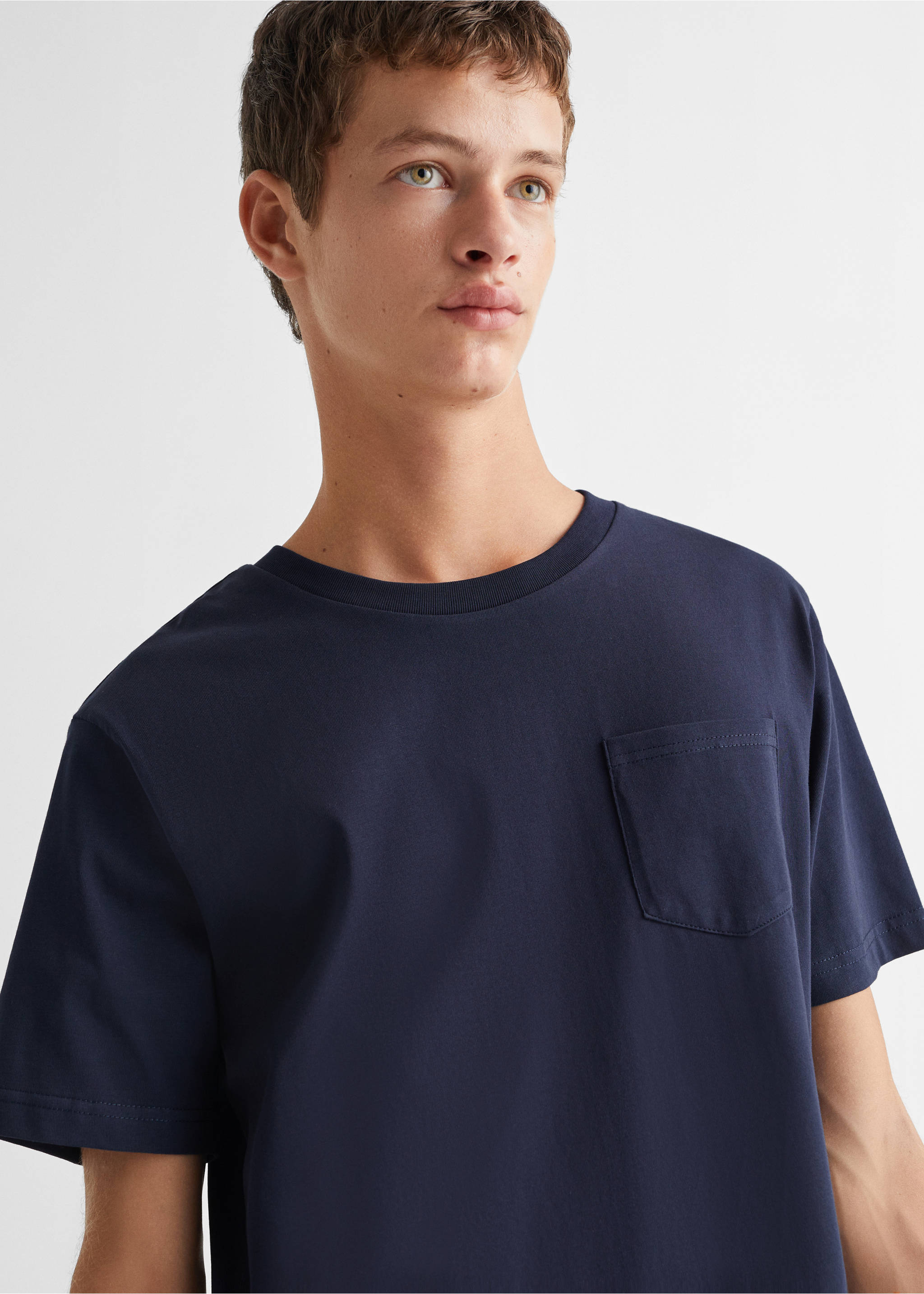 Striped long pyjamas - Details of the article 1, Dark Navy. Ref: 57075798-00.