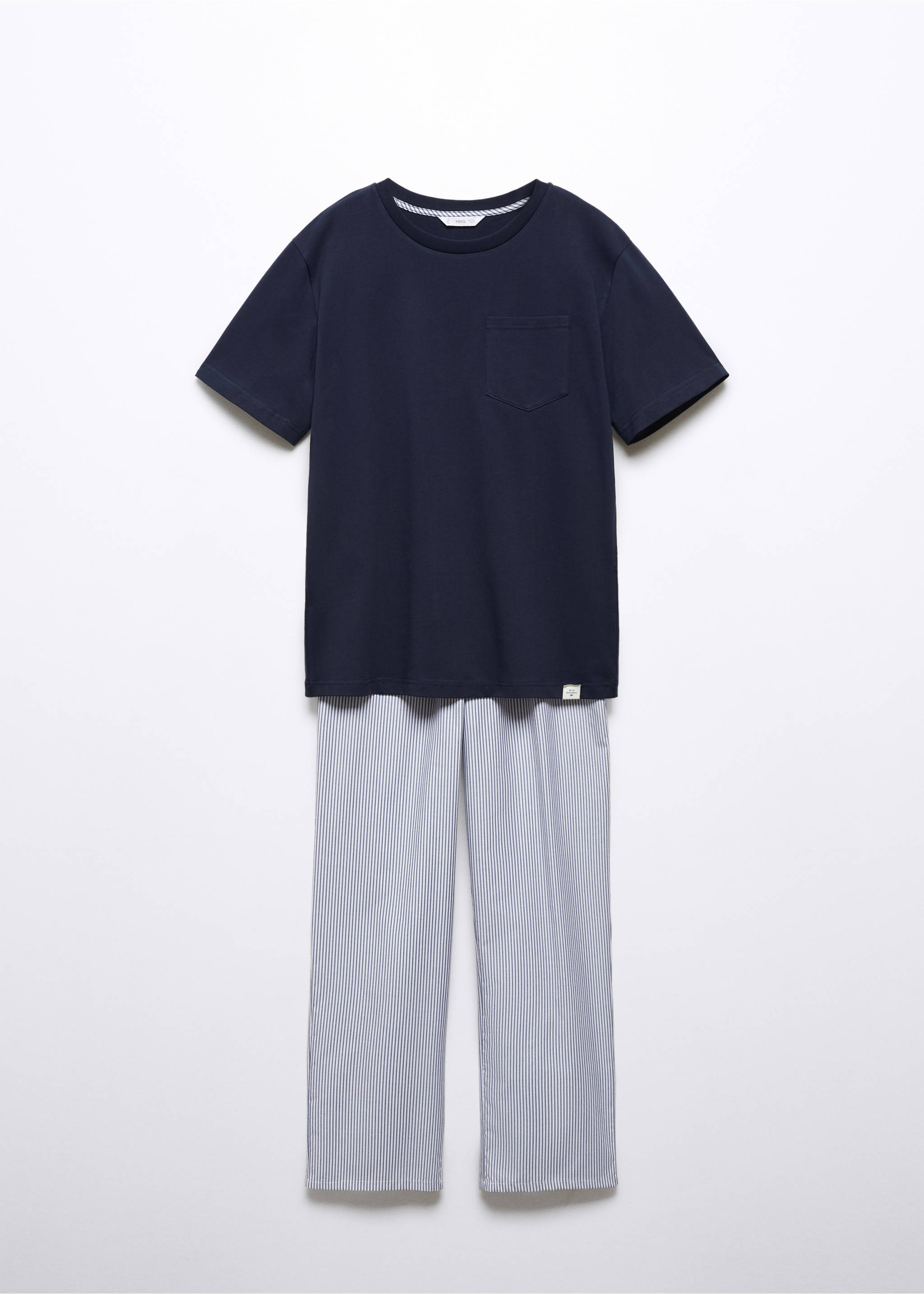 Striped long pyjamas - Article without model, Dark Navy. Ref: 57075798-00.