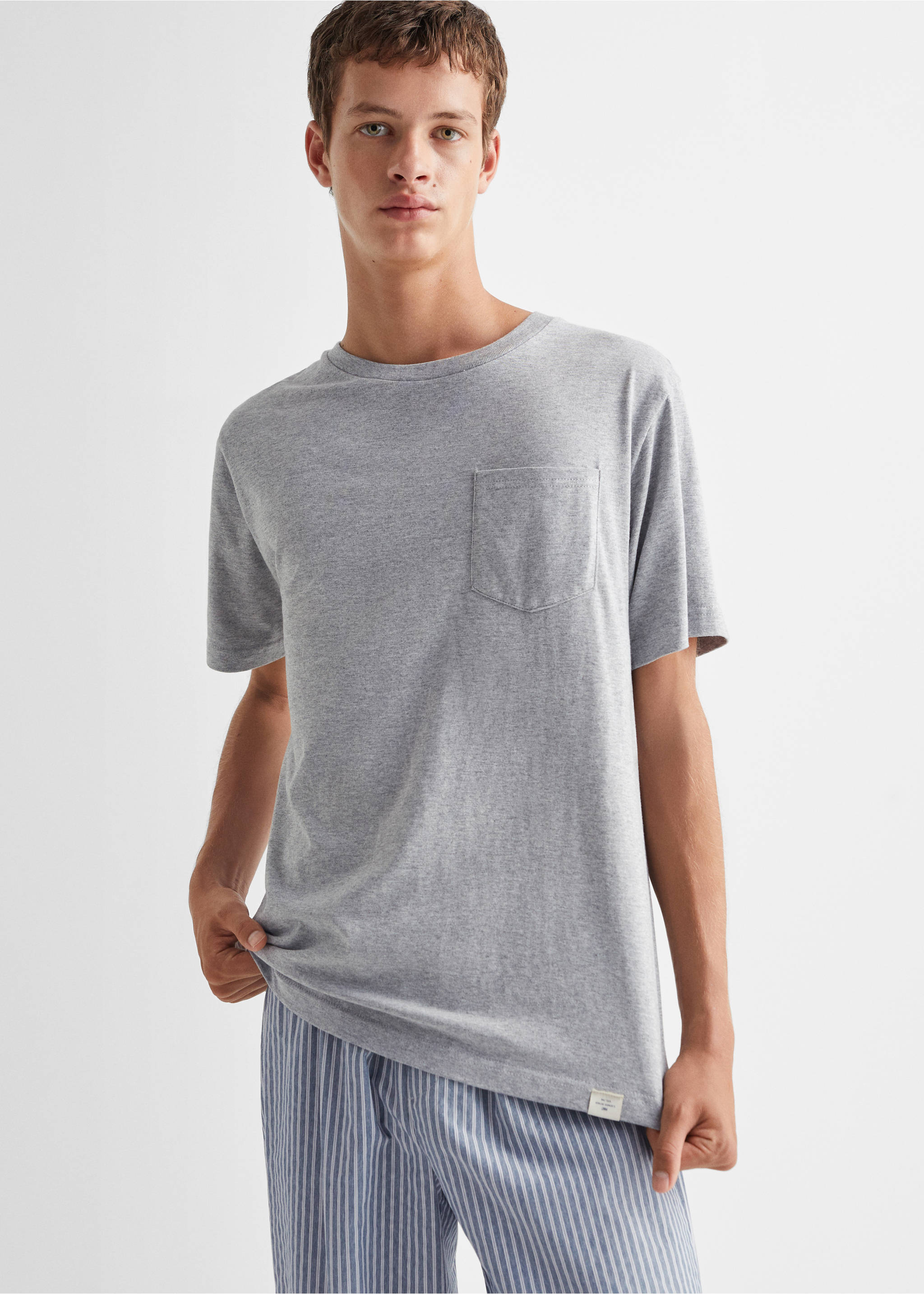 Striped long pyjamas - Medium plane, Grey. Ref: 57075798-00.