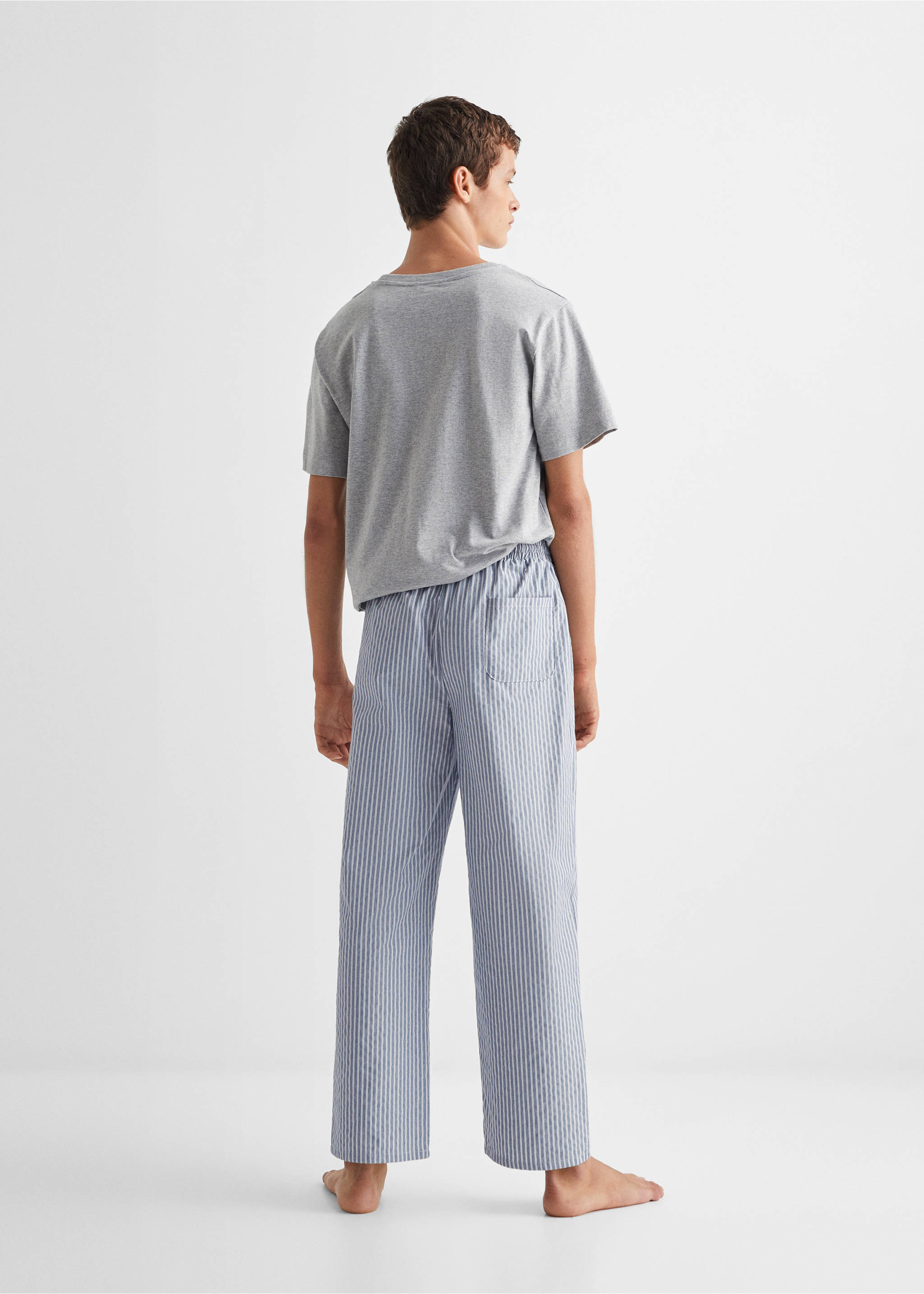 Striped long pyjamas - Reverse of the article, Grey. Ref: 57075798-00.