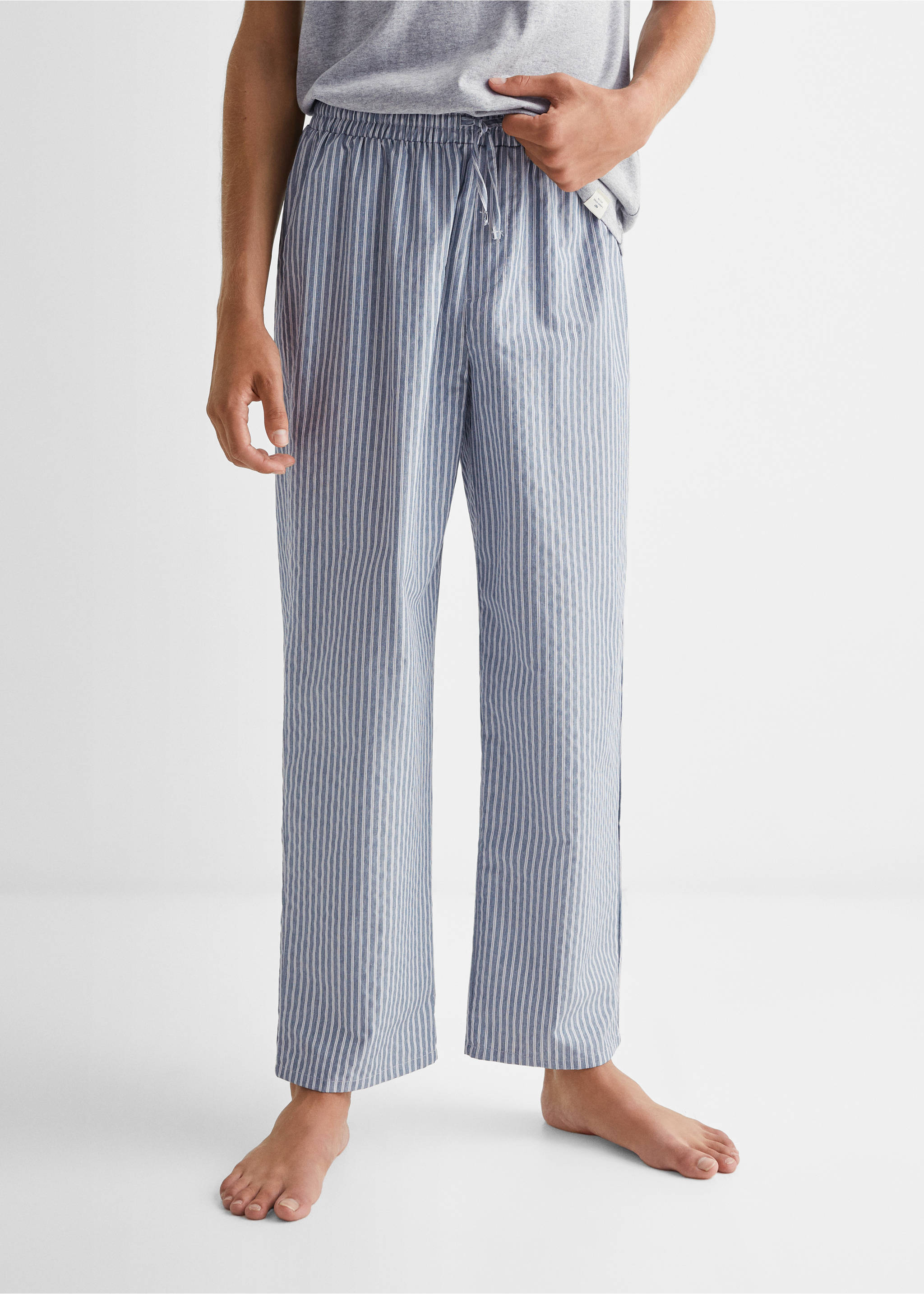 Striped long pyjamas - Details of the article 3, Grey. Ref: 57075798-00.