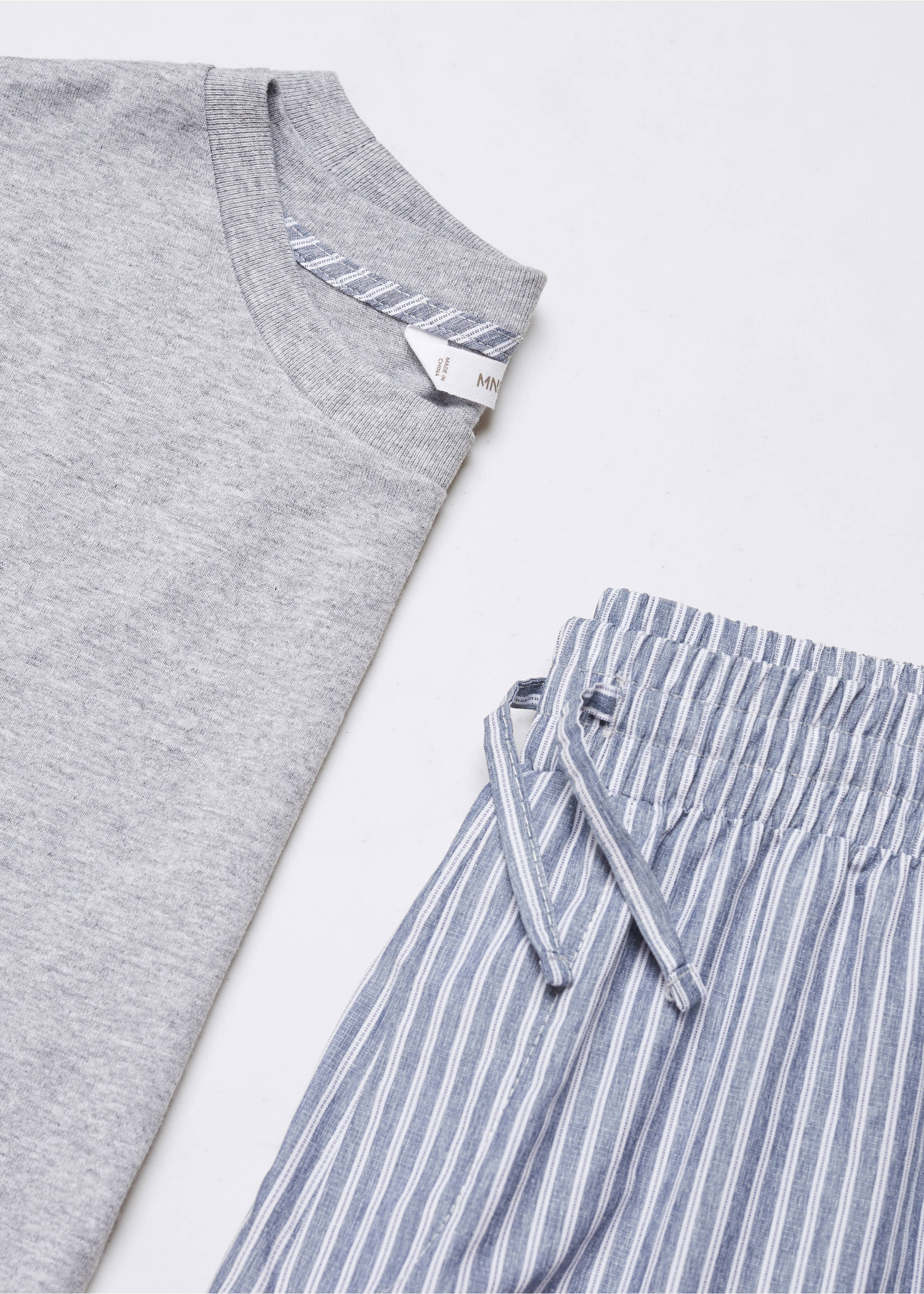 Striped long pyjamas - Details of the article 8, Grey. Ref: 57075798-00.