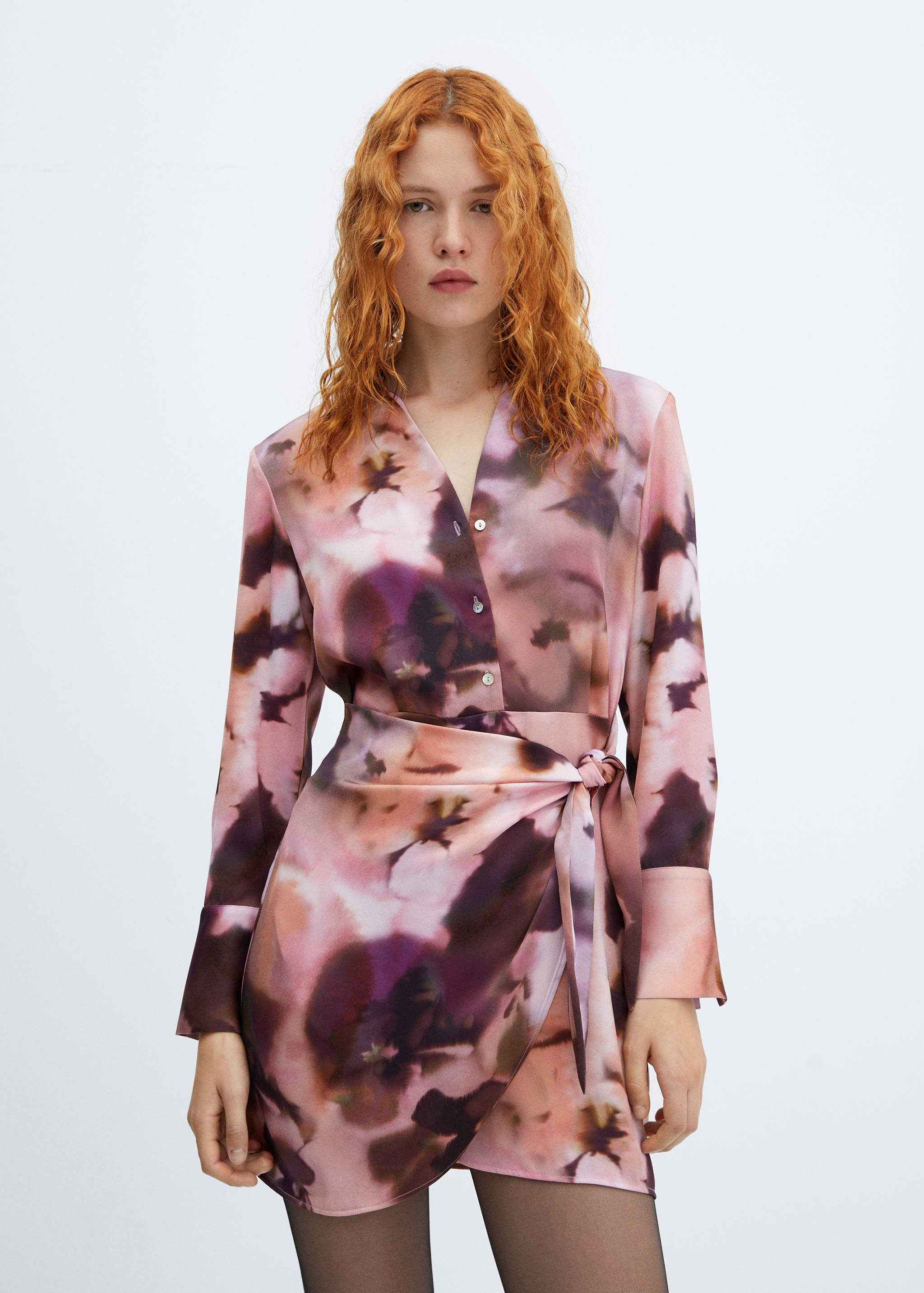 Floral-print wrap dress - Medium plane