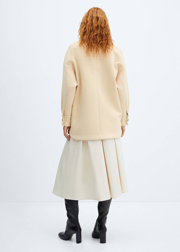 Long wool overshirt — Pastel Yellow