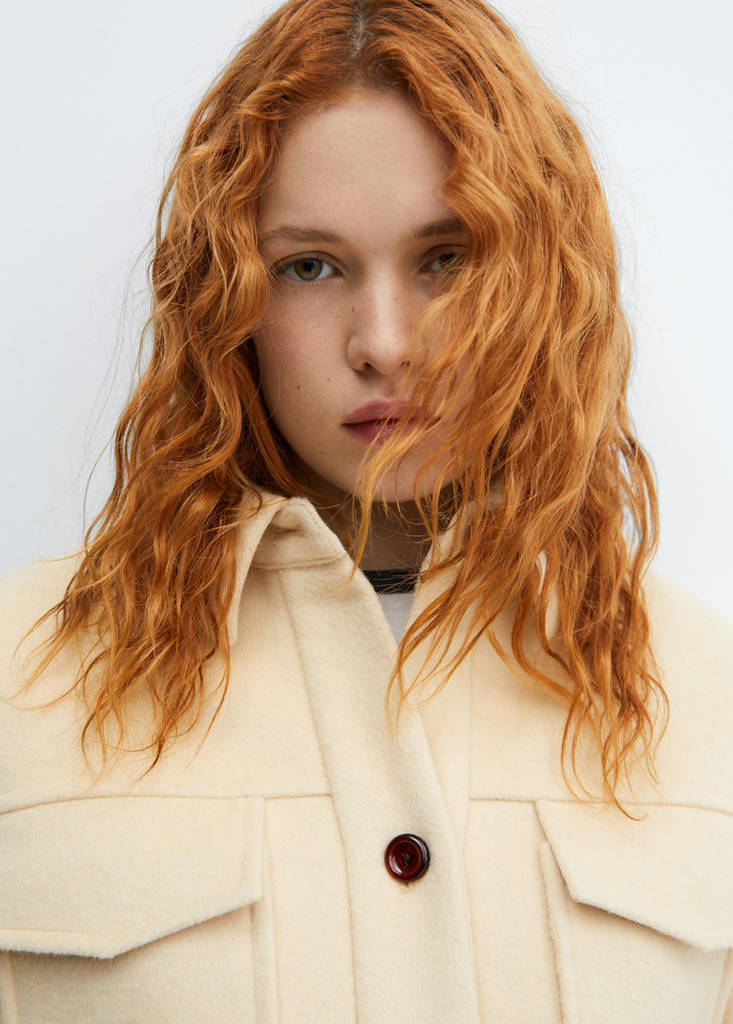 Long wool overshirt — Pastel Yellow