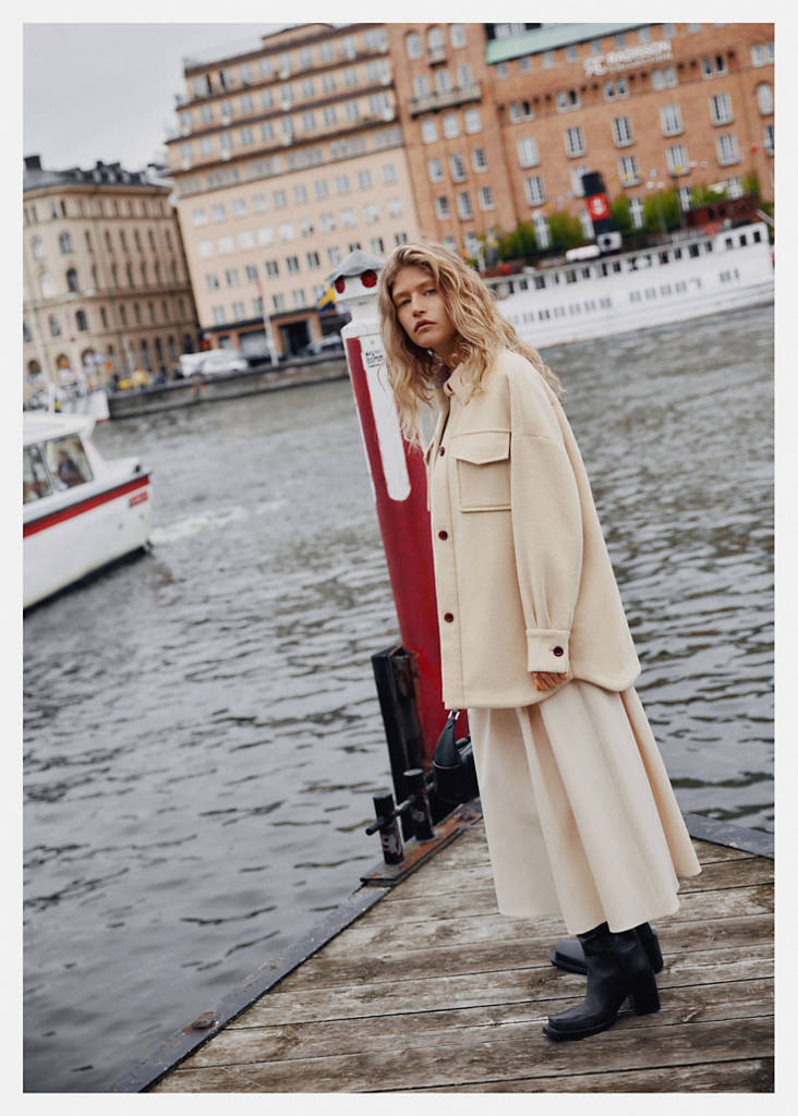 Long wool overshirt — Pastel Yellow