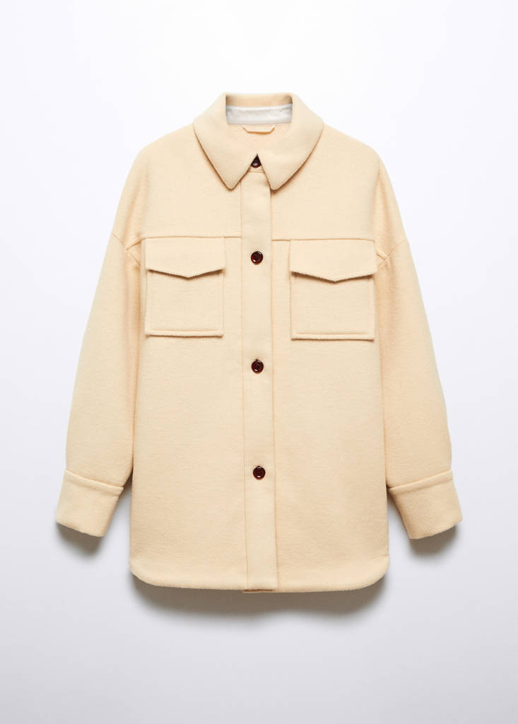 Long wool overshirt — Pastel Yellow