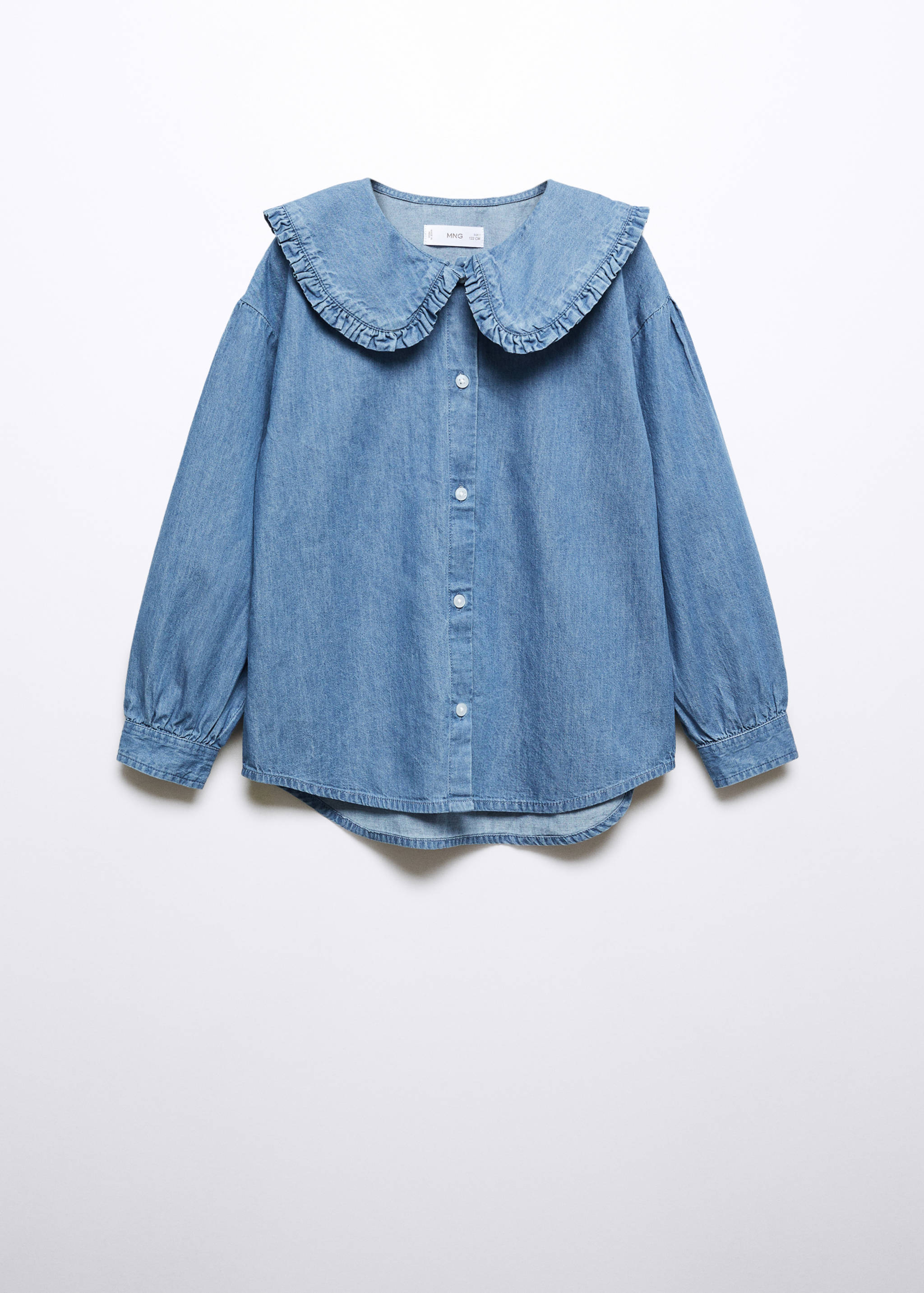 Babydoll blouse with denim neck - Article without model