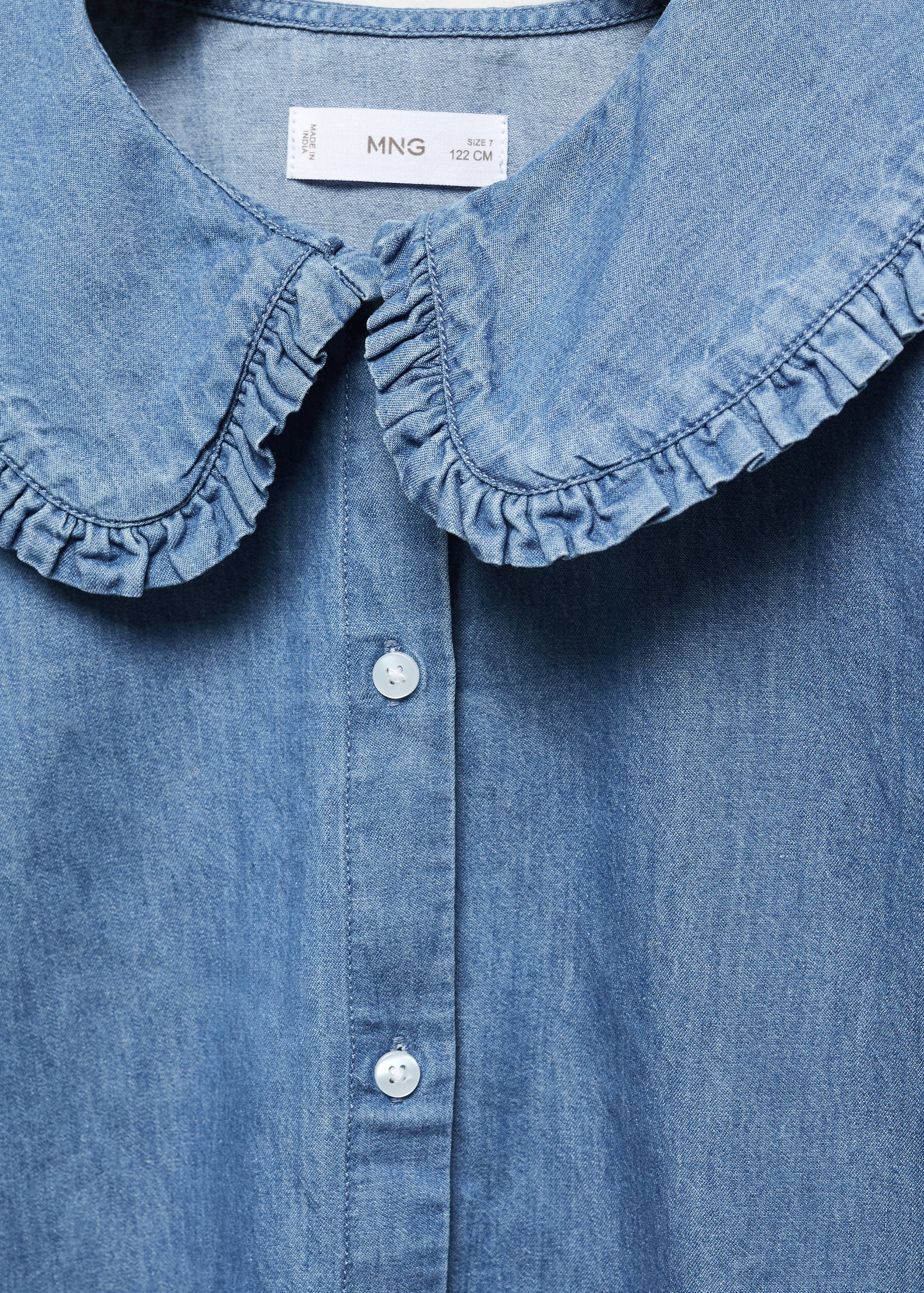 Babydoll blouse with denim neck - Details of the article 8