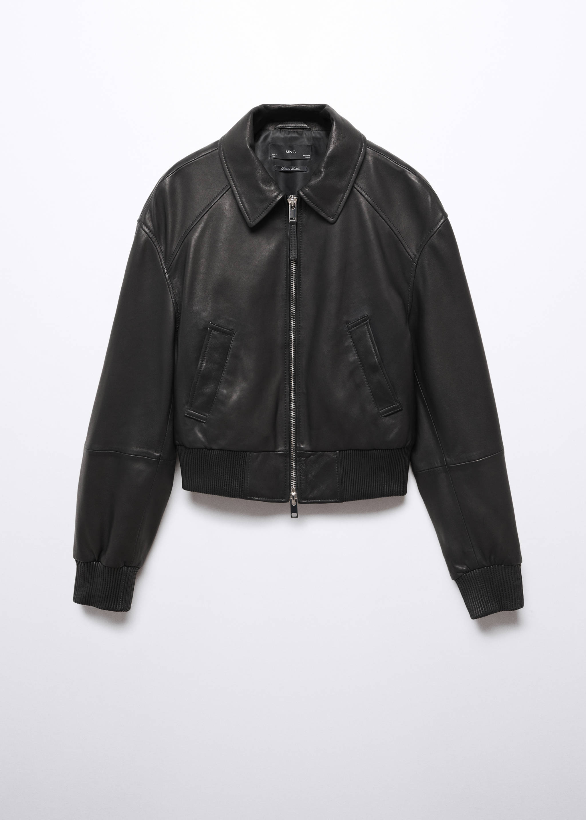 Leather aviator bomber jacket - Article without model