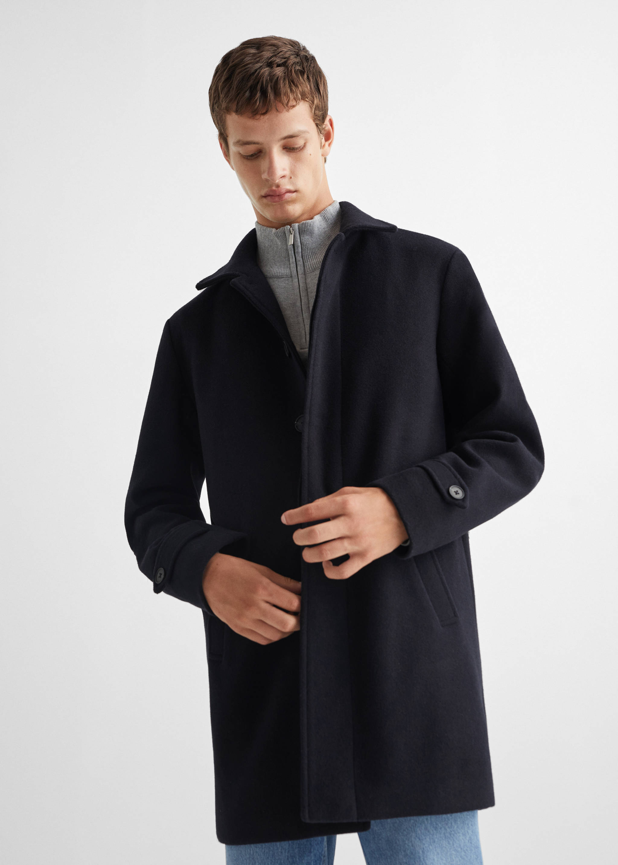 Coat with classic collar - Medium plane