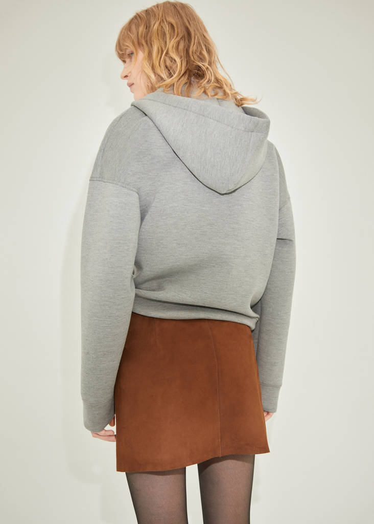 Suede mini-skirt — Medium Brown