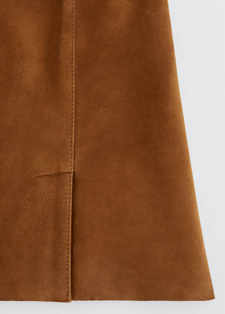 Suede mini-skirt — Medium Brown