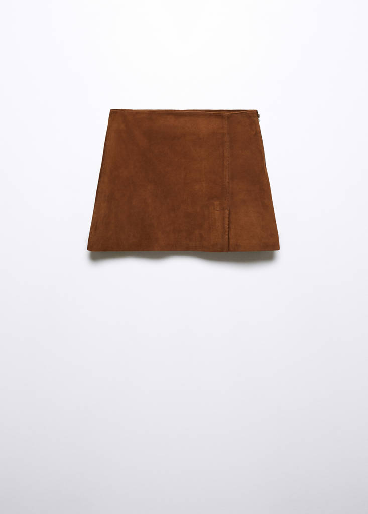 Suede mini-skirt — Medium Brown