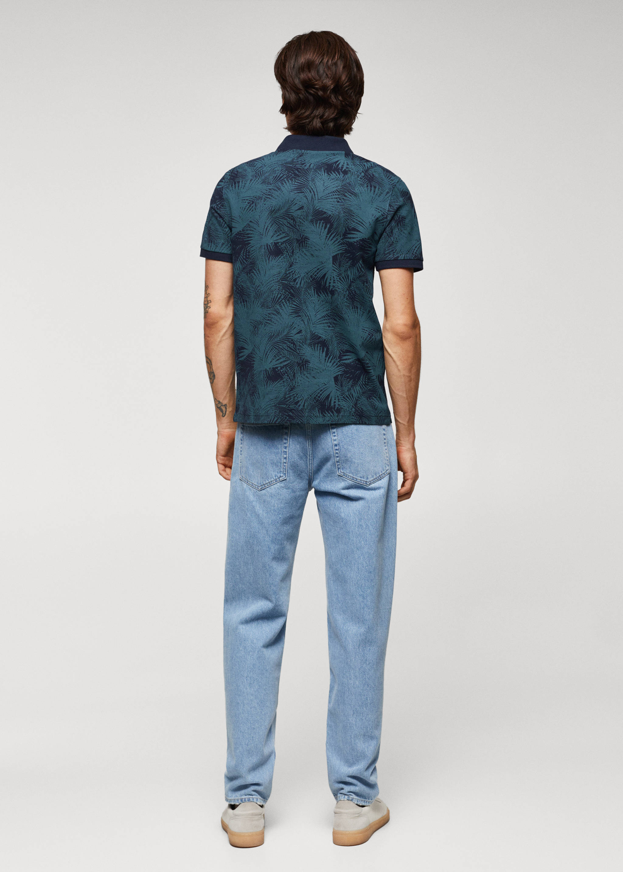 棕榈叶印花Polo衬衫 - null