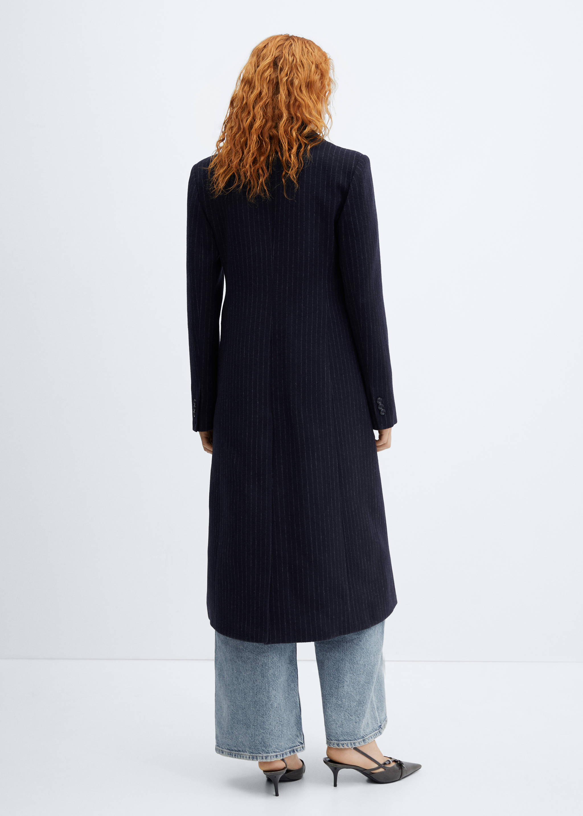 Striped wool coat - Reverse of the article
