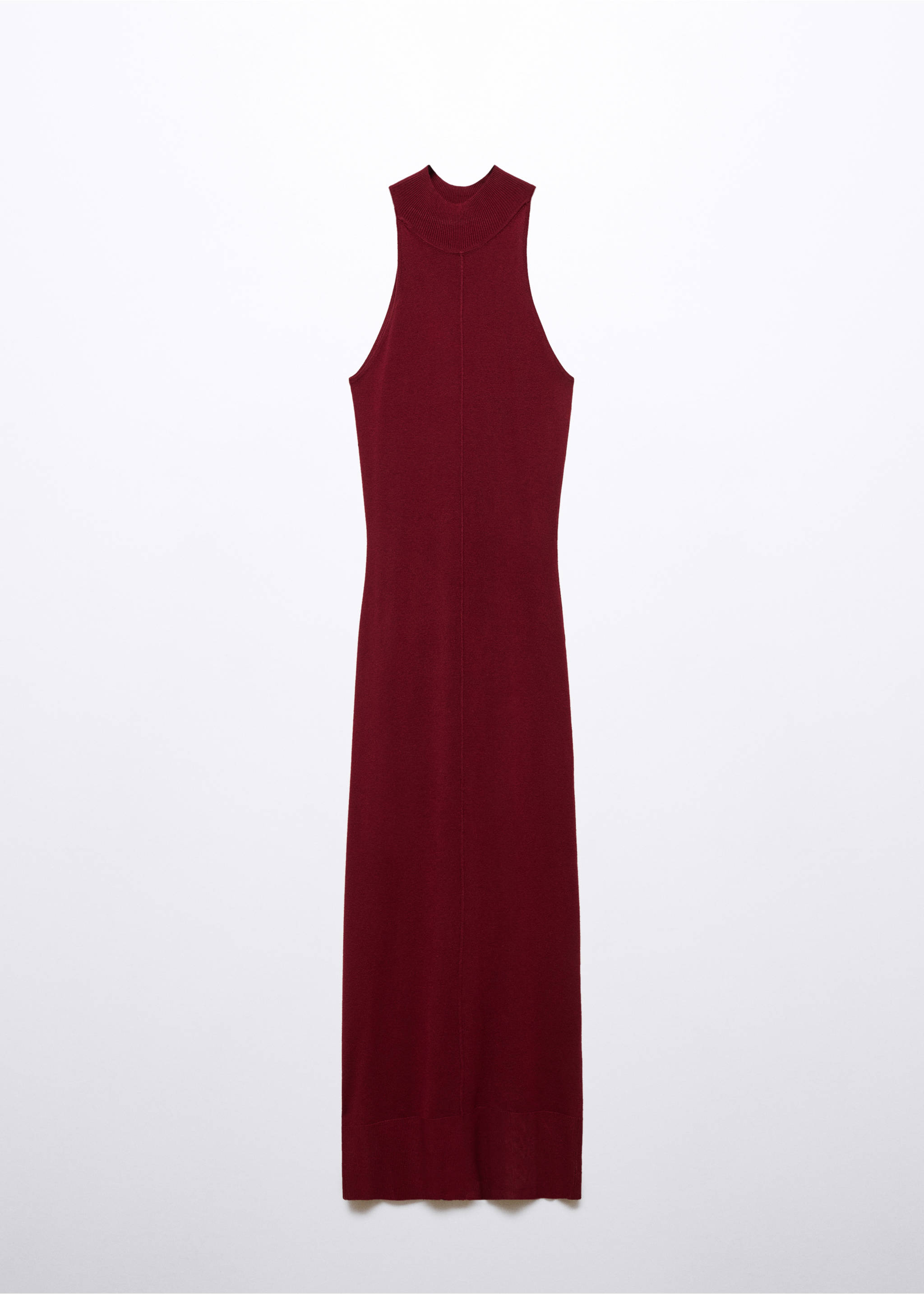 Fitted dress with back slit - Article without model, Wine. Ref: 57076307-00.