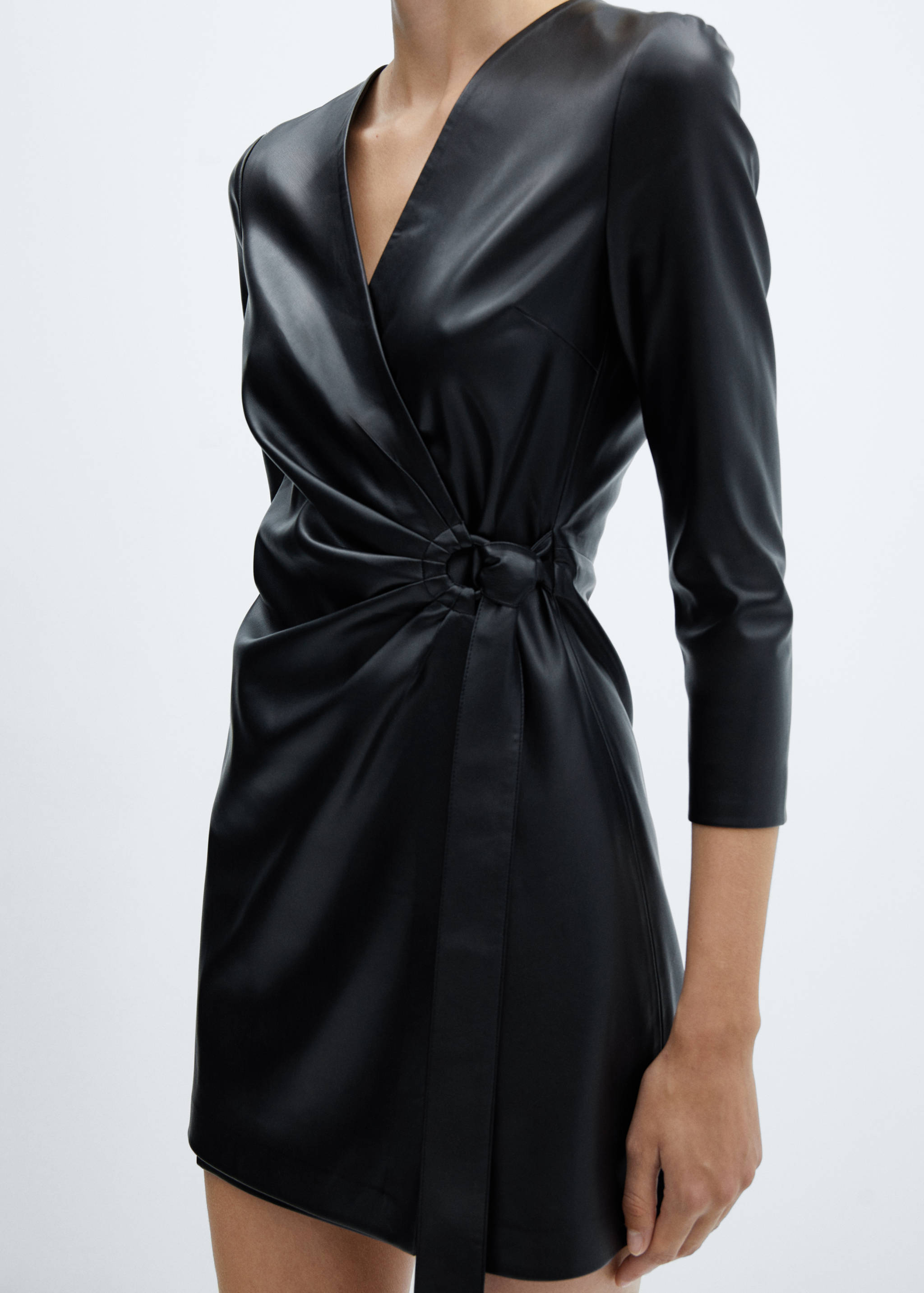 Faux-leather wrap dress - Details of the article 6