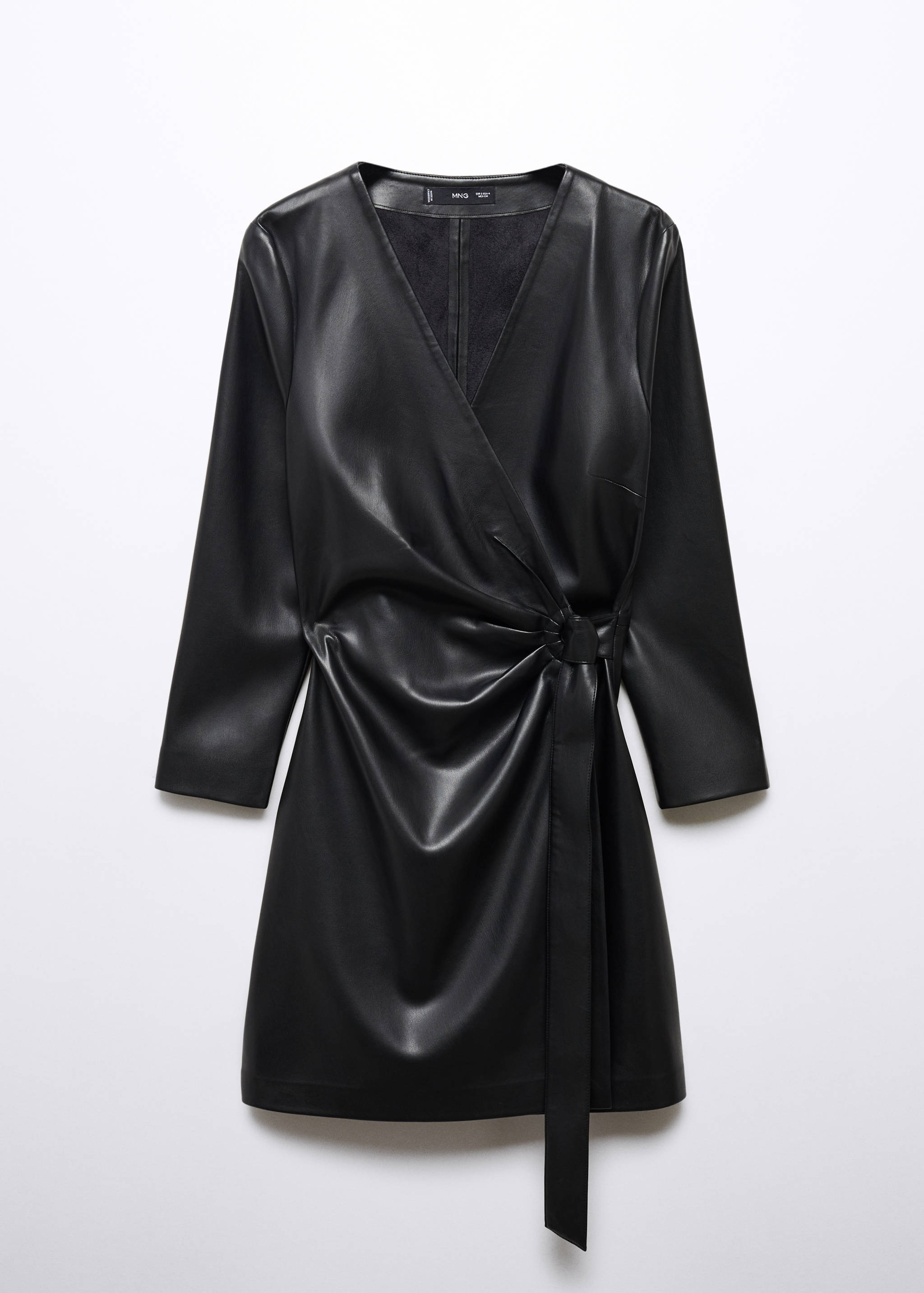Faux-leather wrap dress - Article without model
