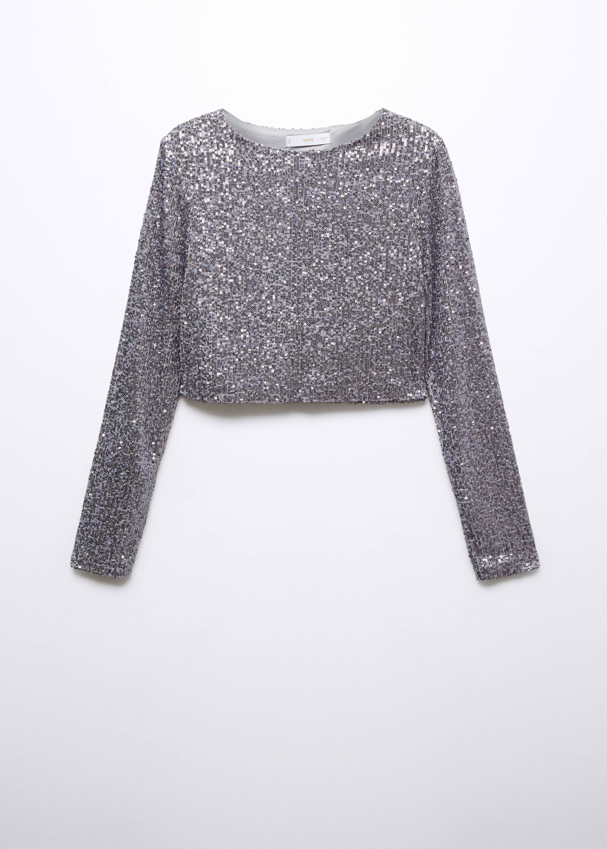 Crop top sequins manches longues - Article sans modèle