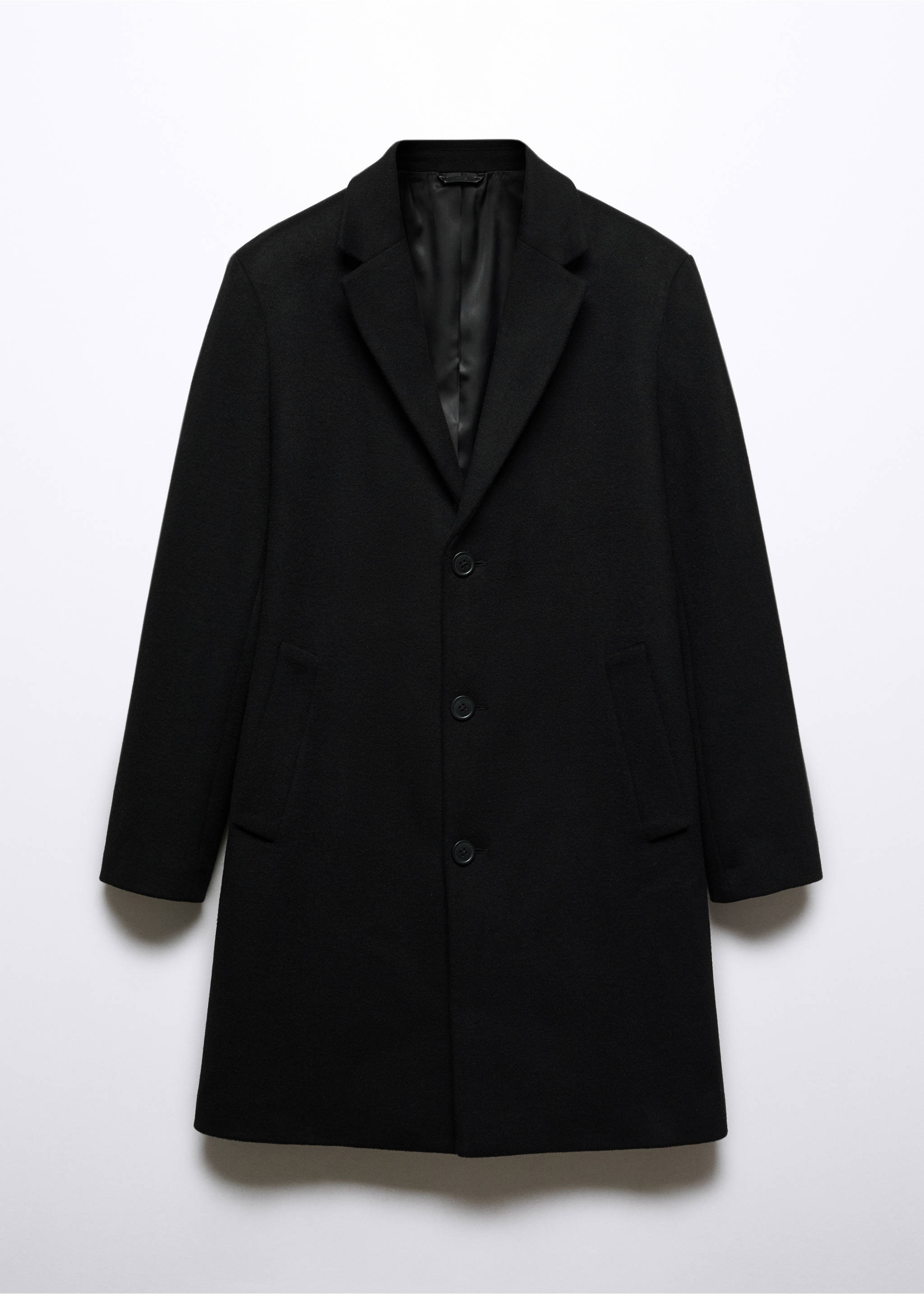 Manteau laine recyclée - Article sans modèle, Noir. Ref: 57077702-02.