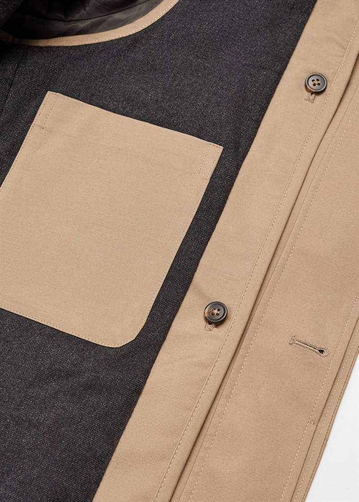 Water-repellent quilted trench coat — Medium Brown