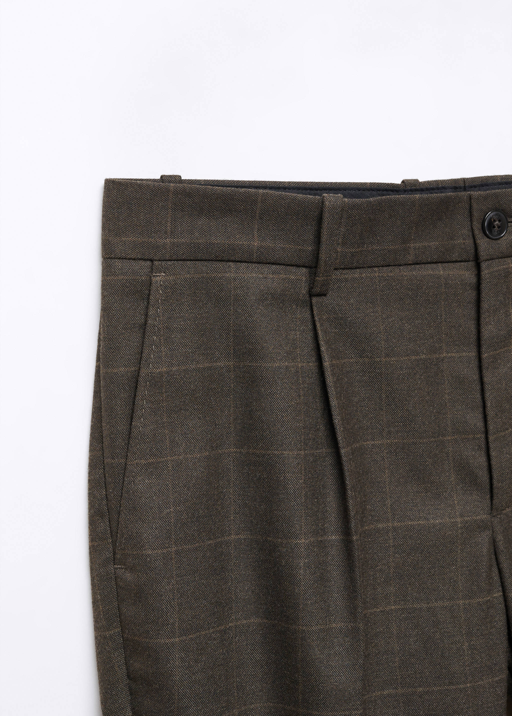 Slim-fit check-print trousers - Details of the article 8