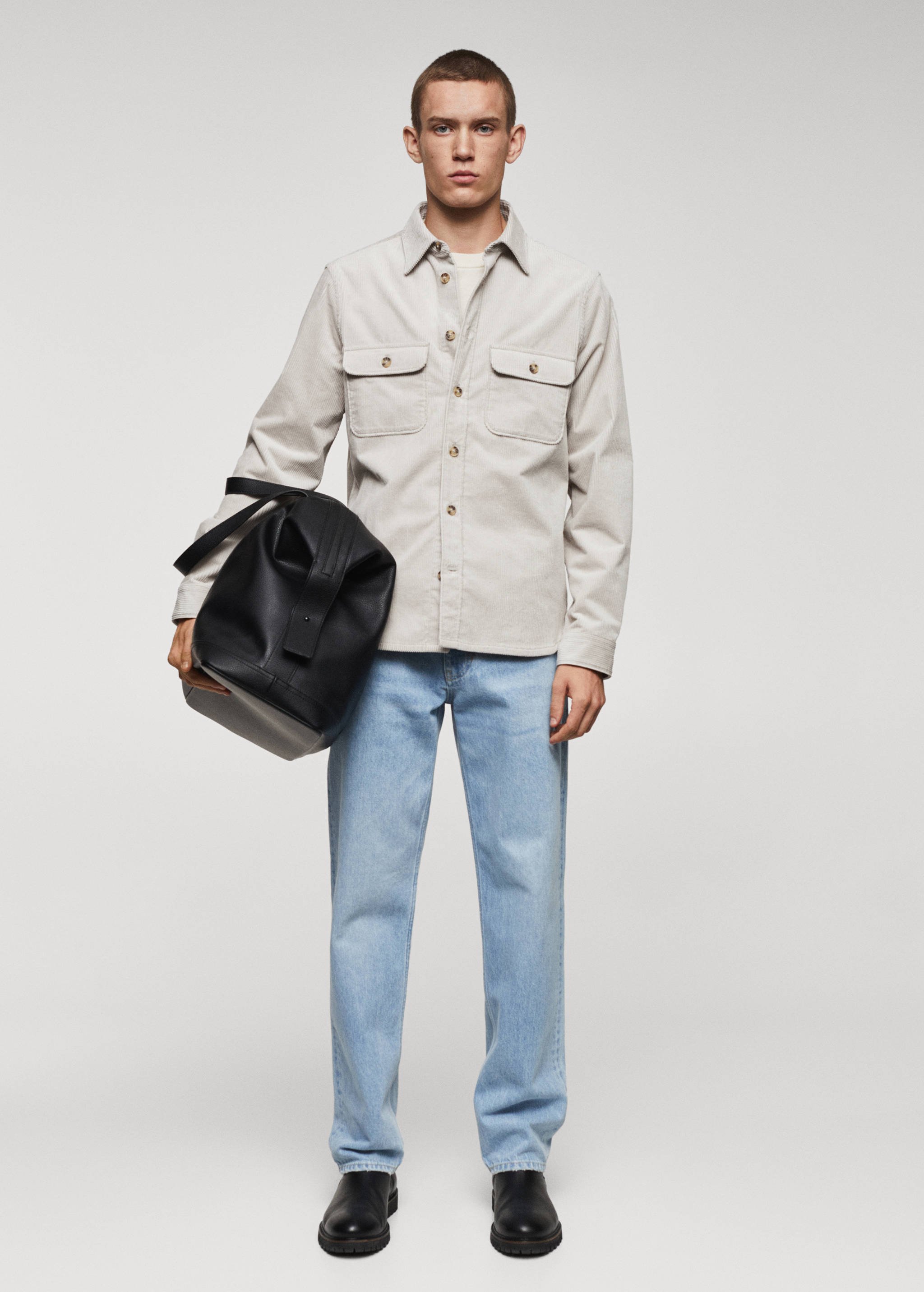 Corduroy pockets overshirt - General plane