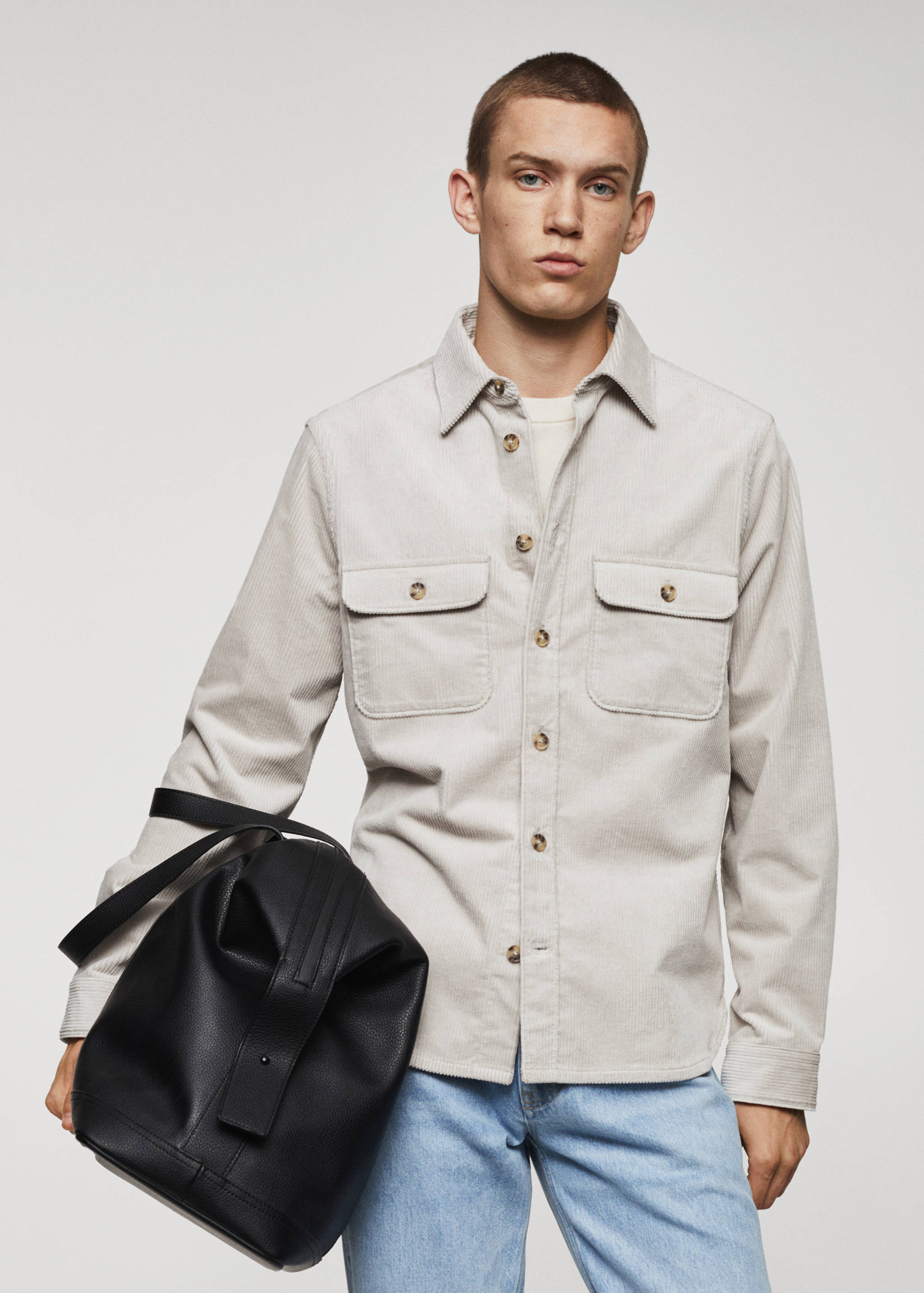 Corduroy pockets overshirt - Medium plane