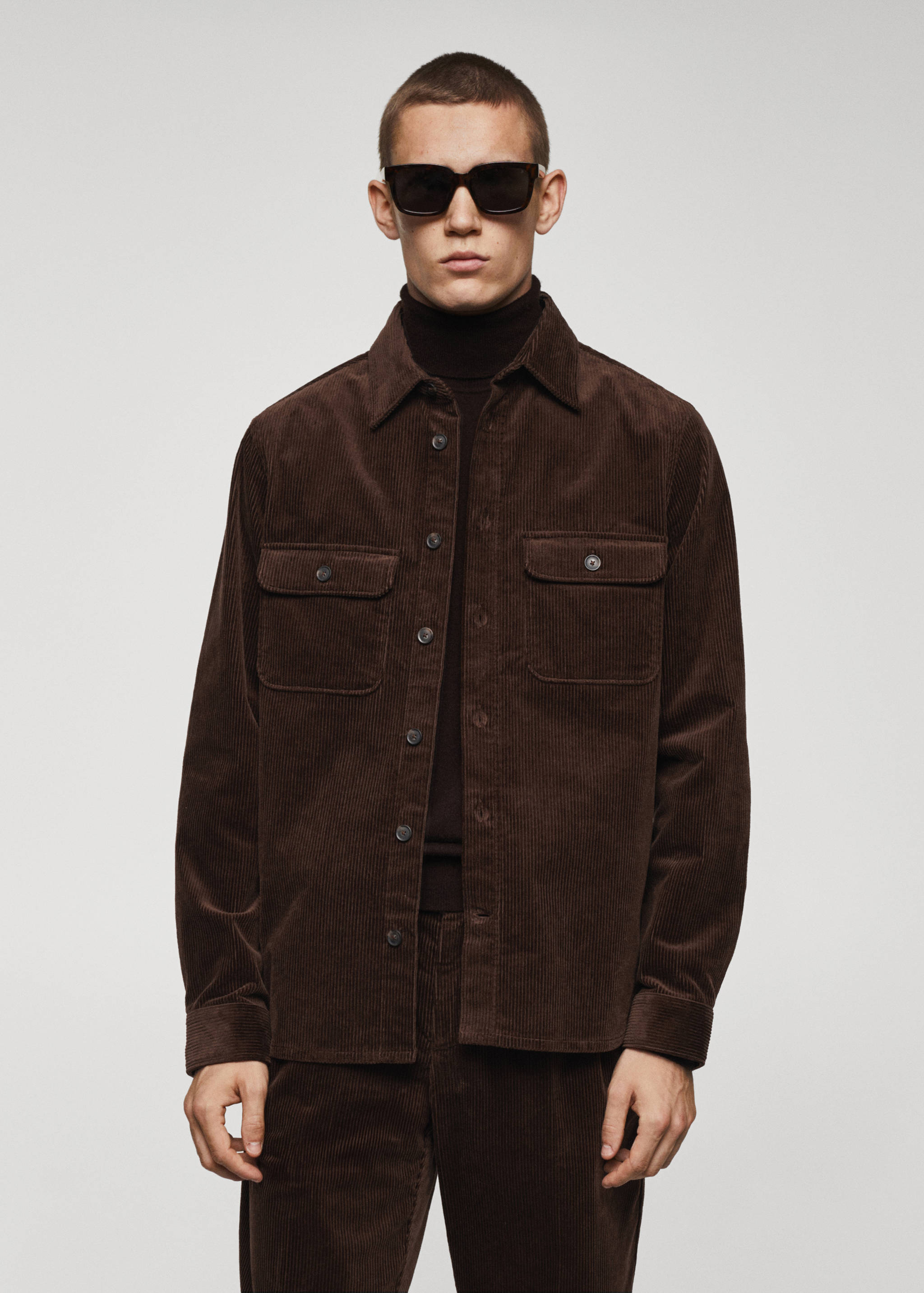 Corduroy pockets overshirt - Medium plane