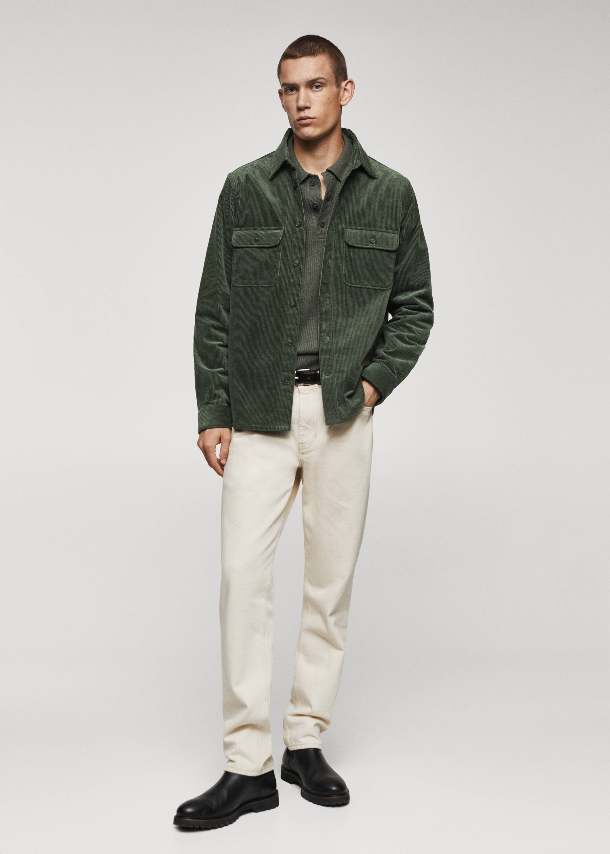 Corduroy pockets overshirt - General plane