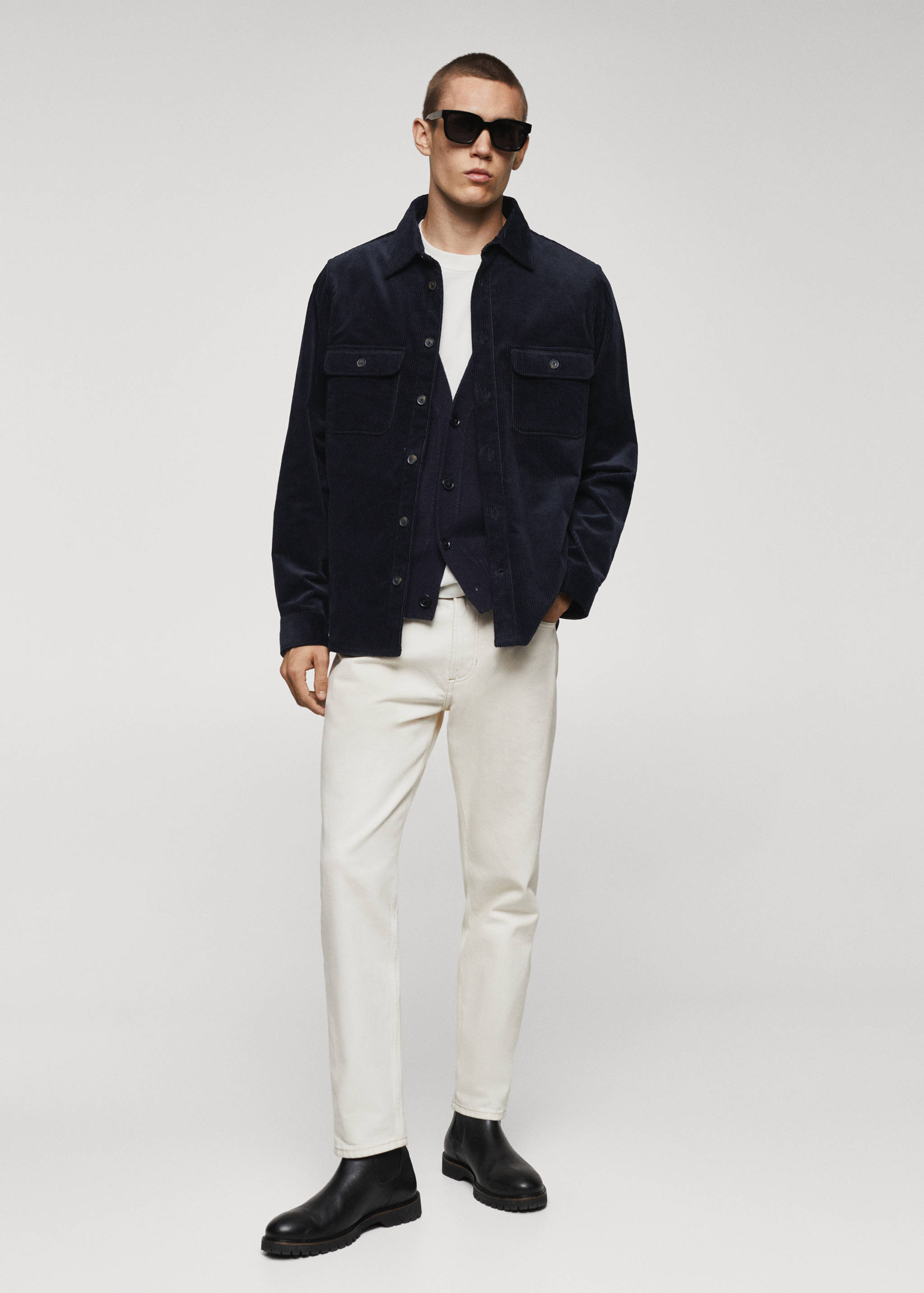 Corduroy pockets overshirt - General plane
