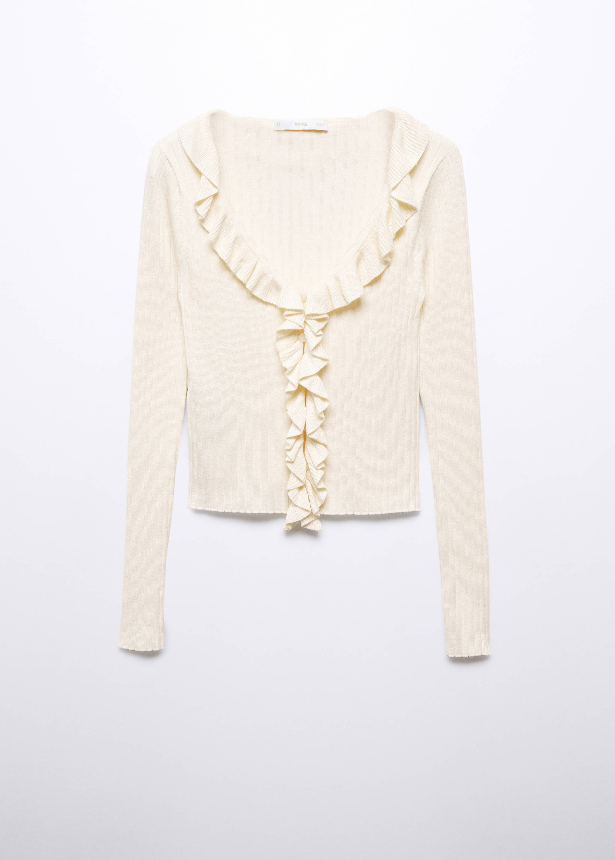 Ruffle knit cardigan | MANGO Gibraltar