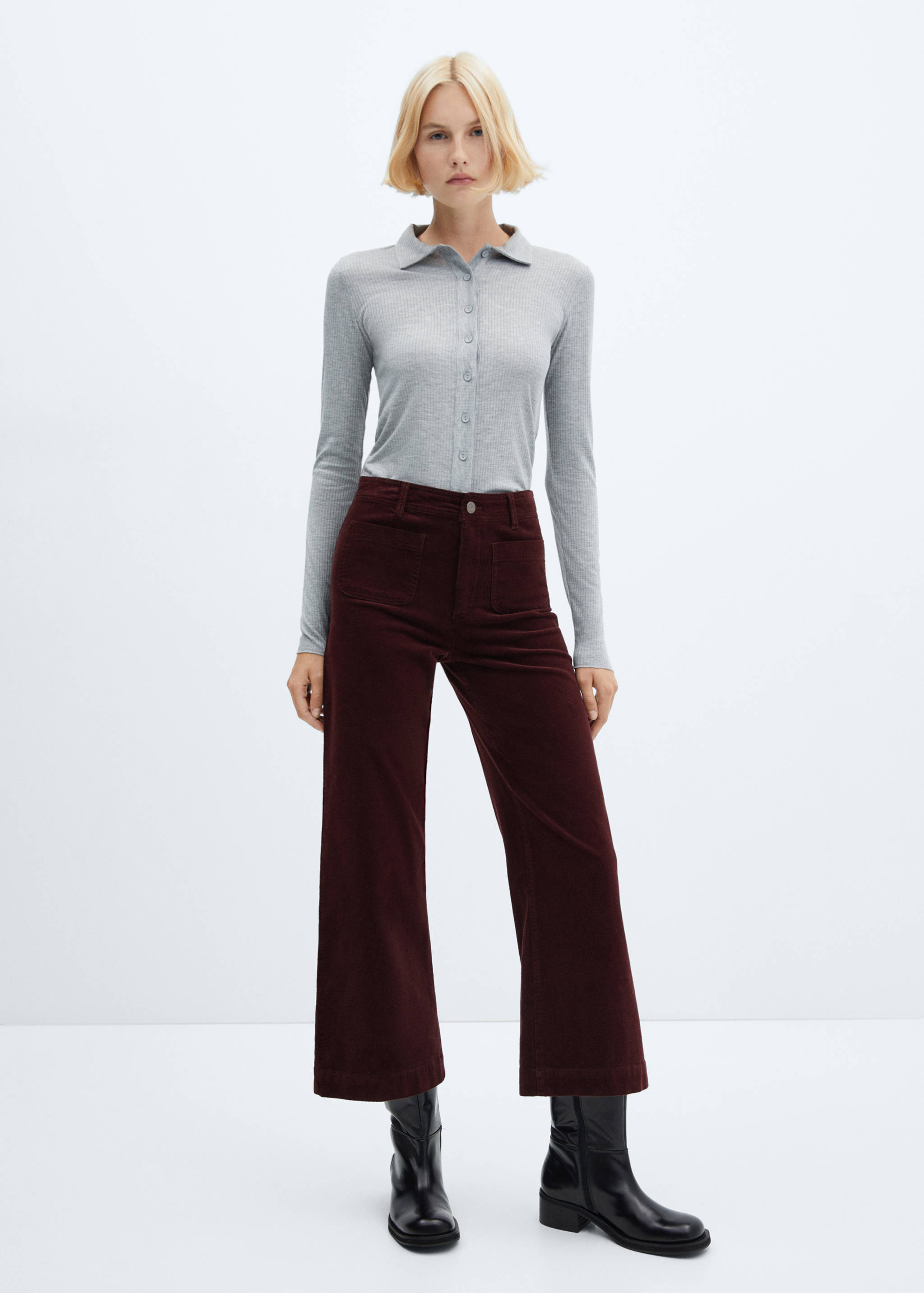 Corduroy culotte trousers - General plane