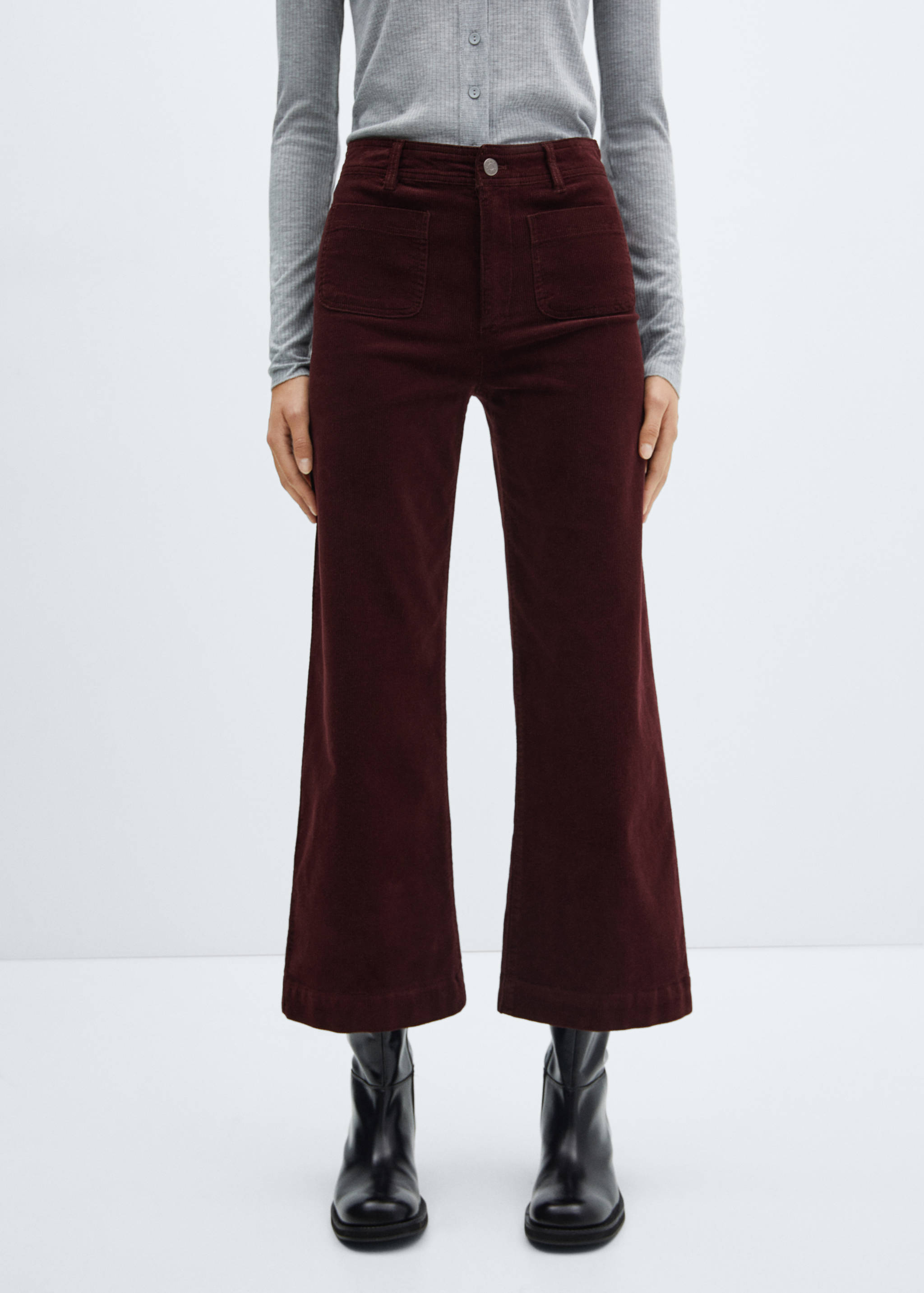 Corduroy culotte trousers - Medium plane