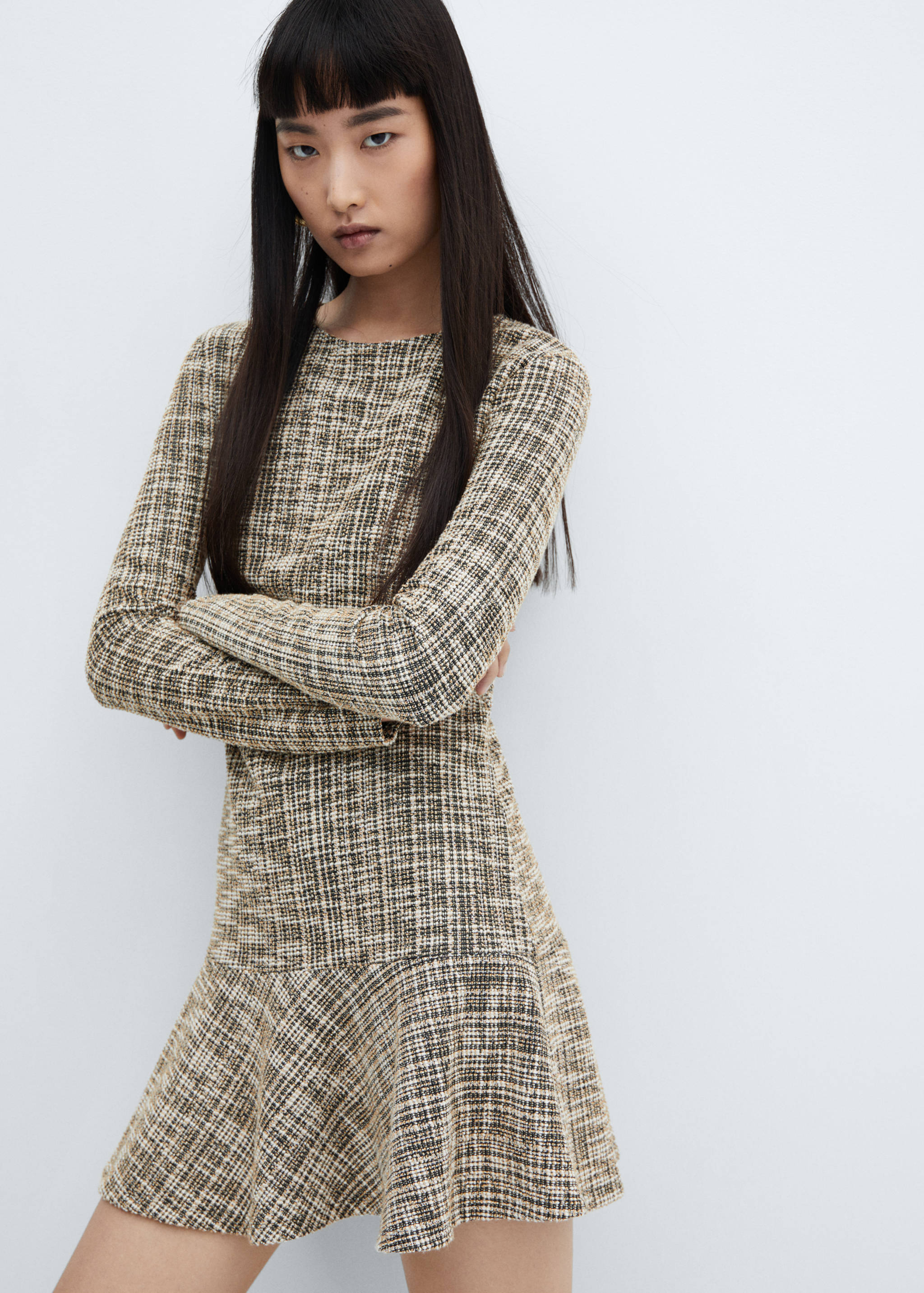 Vestido tweed jaspeado - Plano medio