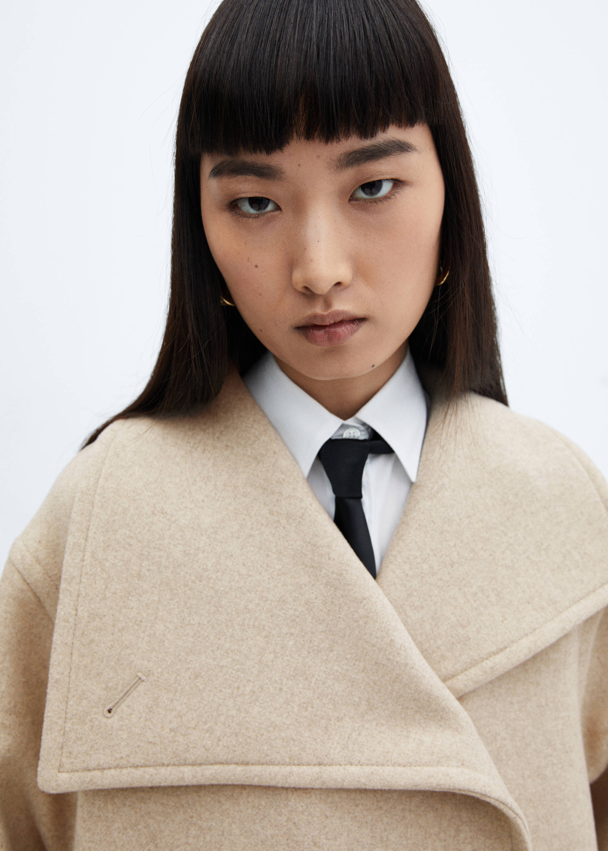 Midi maxi lapel coat - Details of the article 1