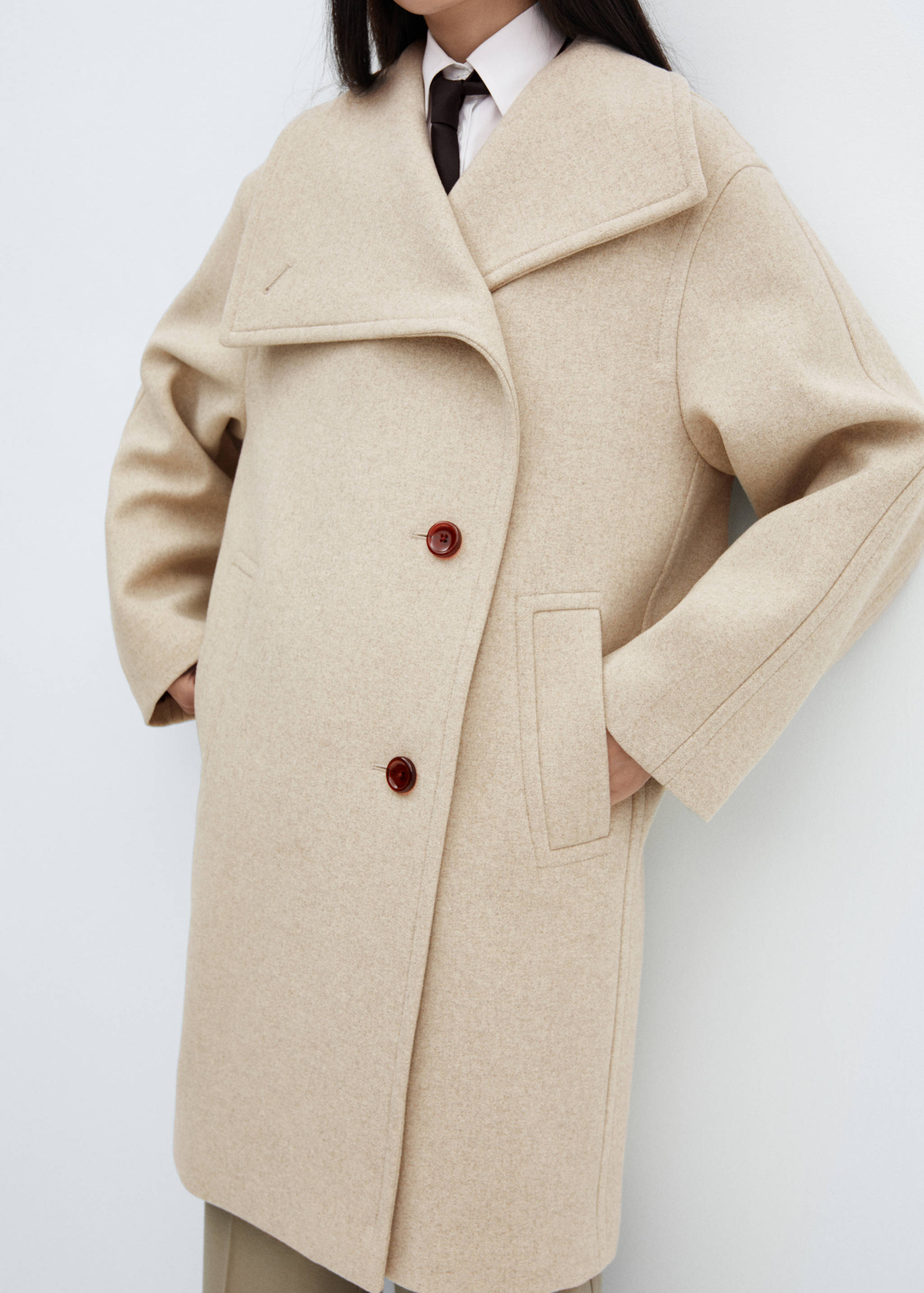 Midi maxi lapel coat - Details of the article 6