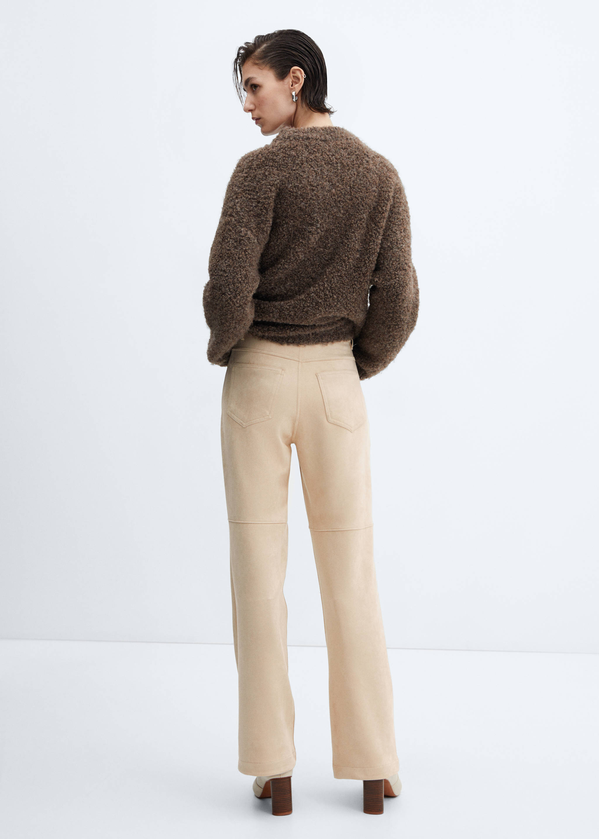 Suede trousers with seam detail - Reverse of the article